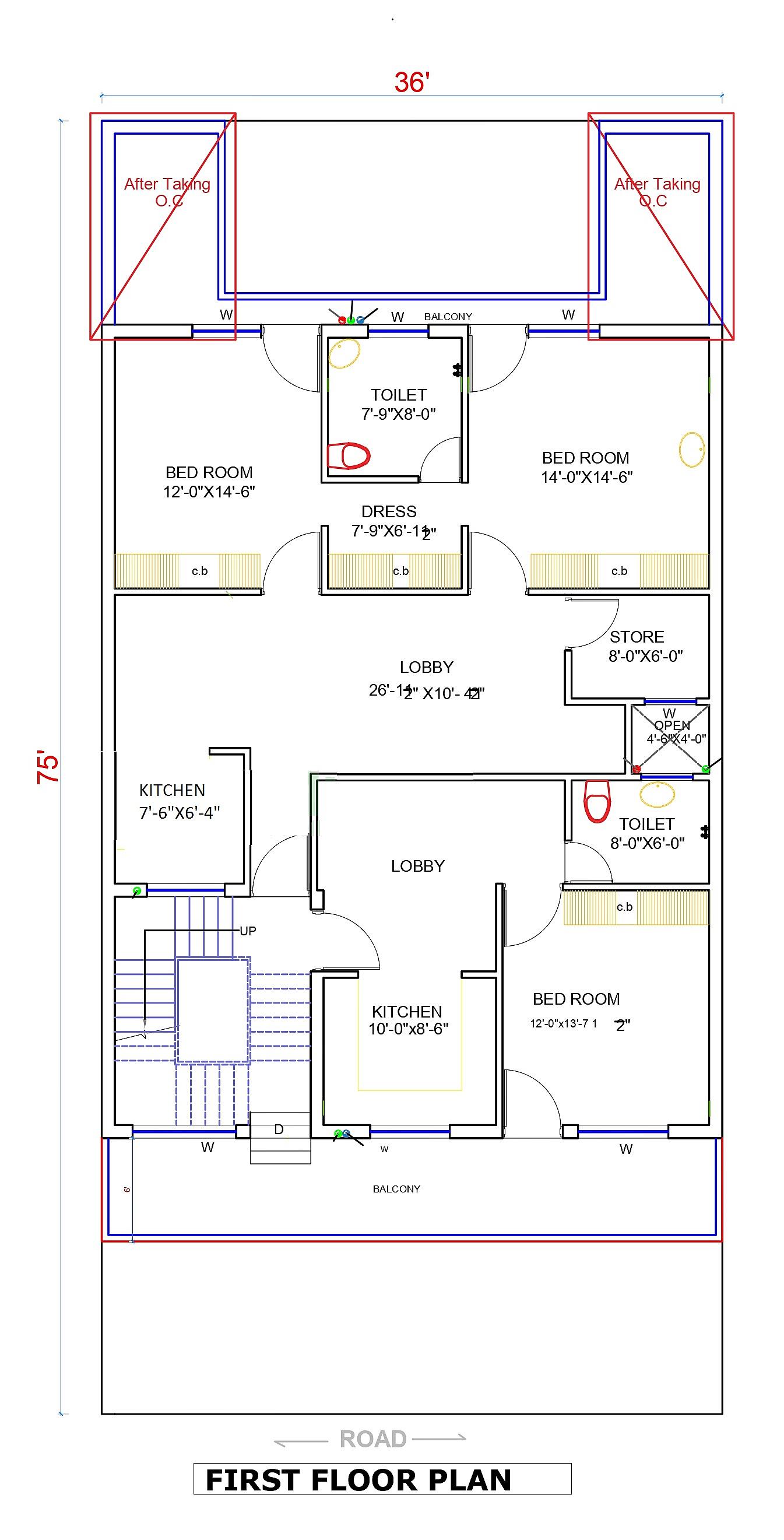 36X75 House Plan- 2700 sq ft Residential House Design at Sonipat thumbnail 3 — Project ID 6530