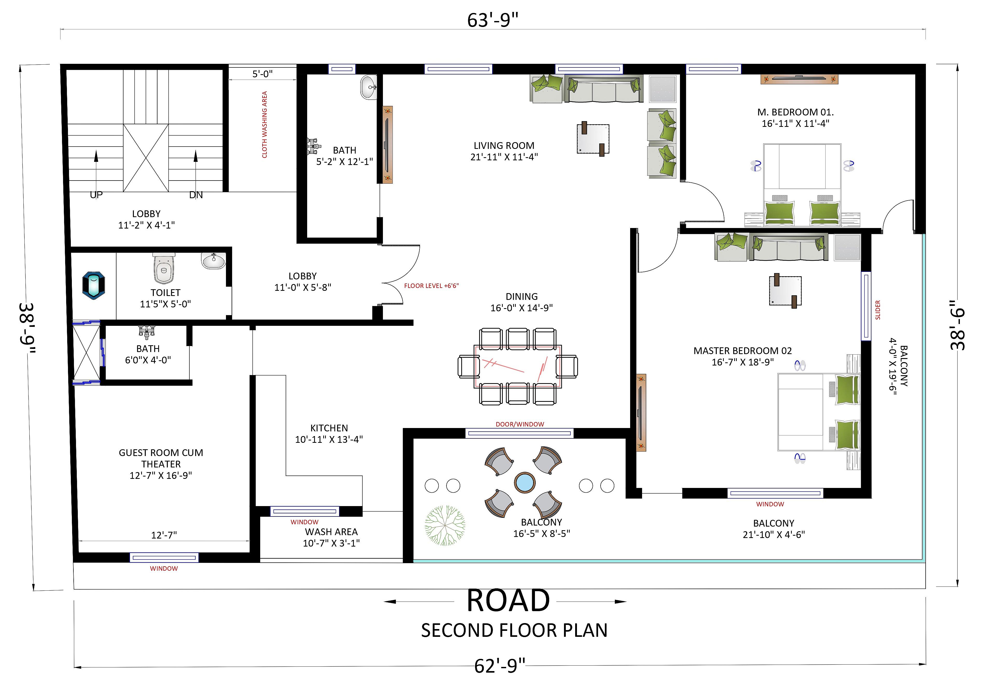 64X40 House Plan- 2560 sq ft Residential House Design at Neemrana thumbnail 2 — Project ID 6532