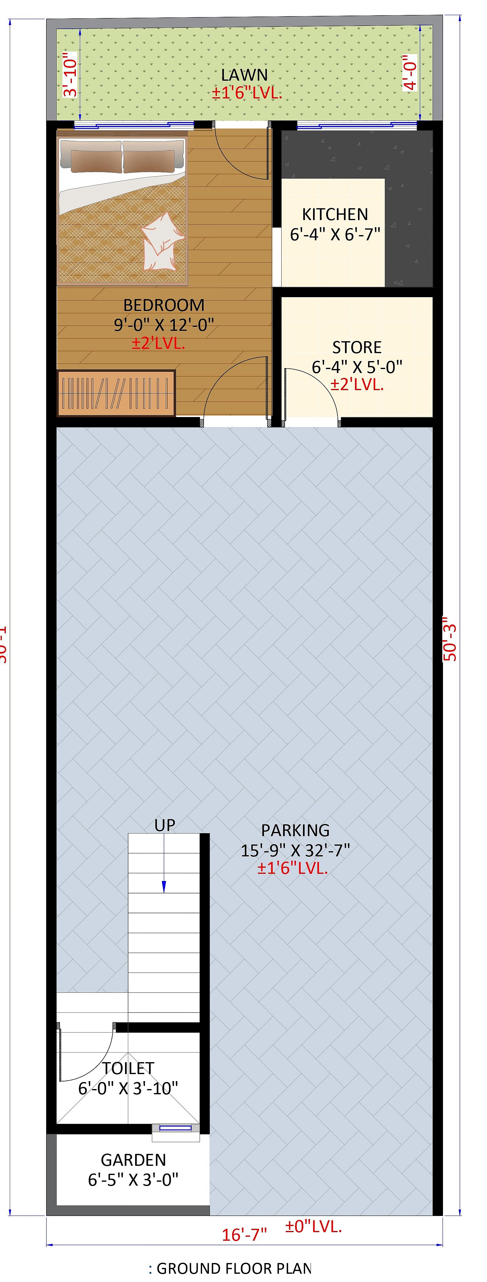 17X50 house plan- 85 sqft Residential house design At Patna thumbnail 2 — Project ID 6536
