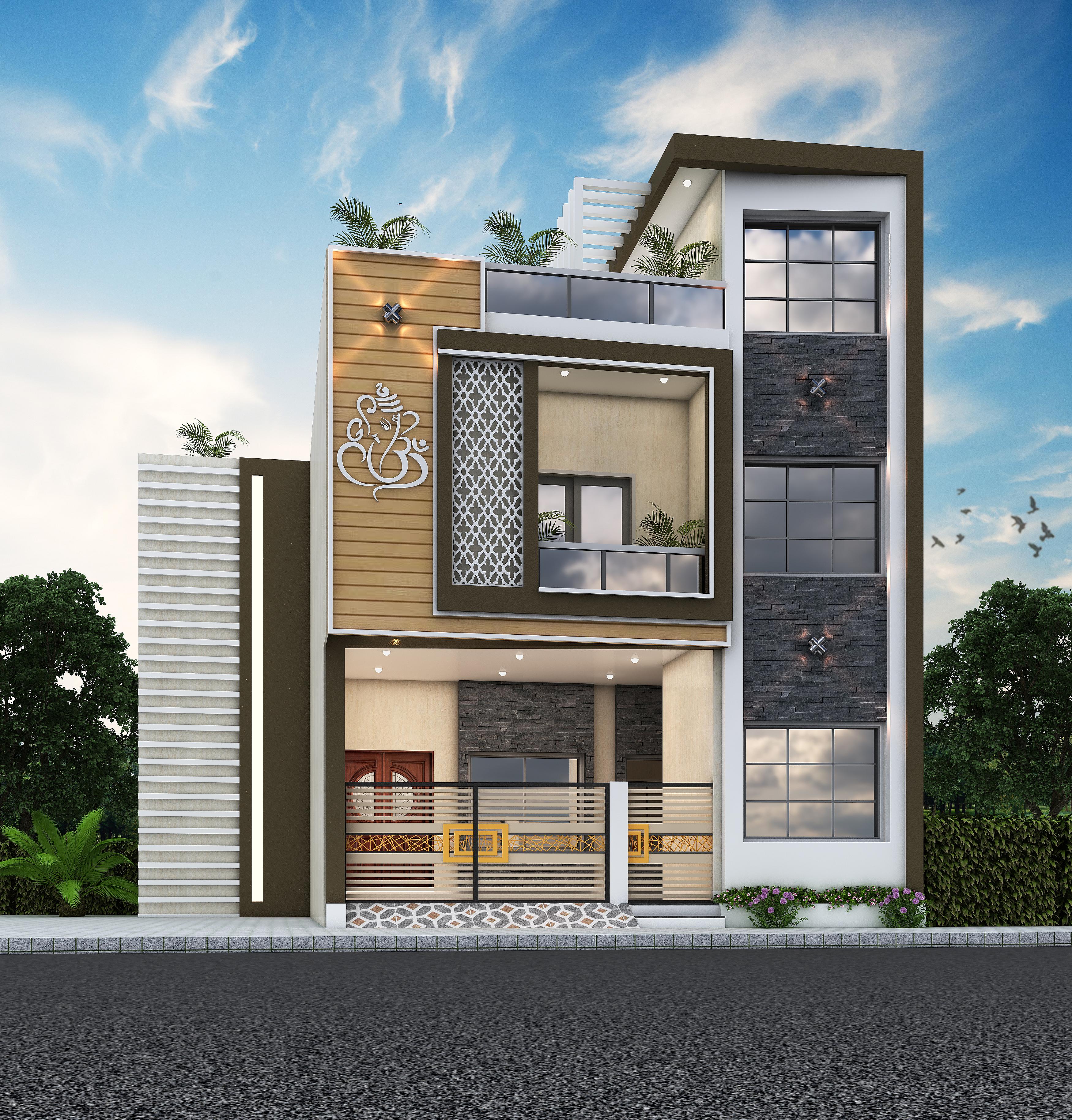 34X38 House Plan- 1292 sq ft Residential Cum Commercial House Design at Aligarh [UP]