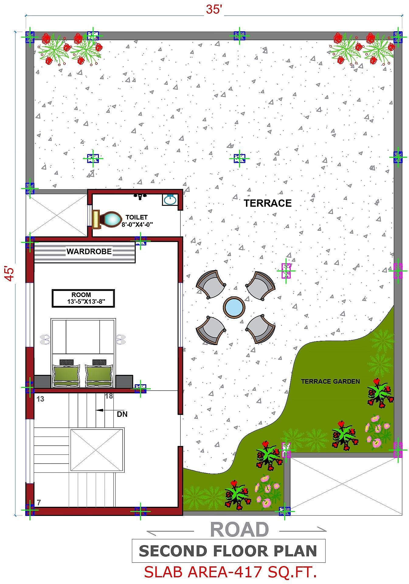 35X45 House Plan- 1575 sq ft Residential House Design at Mumbai thumbnail 4 — Project ID 6554