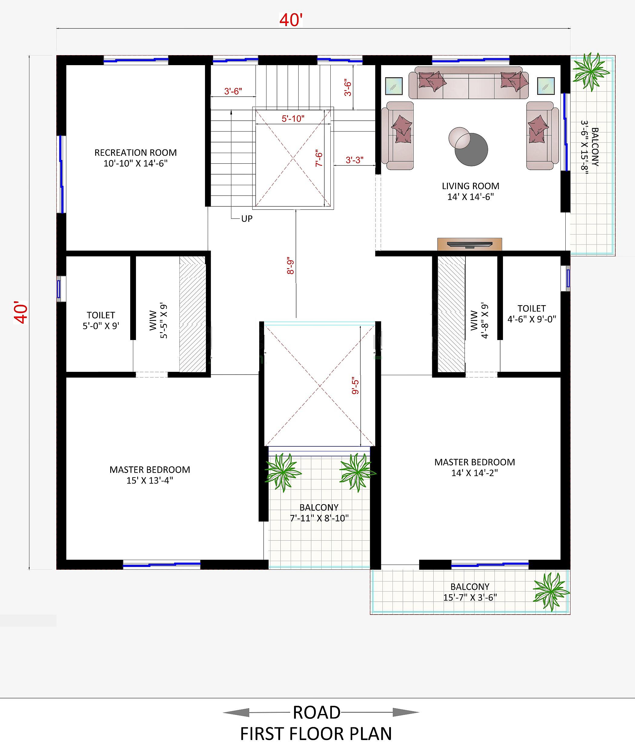 60X60 House Plan- 3600 sq ft Residential House Design at Gandhinagar thumbnail 3 — Project ID 6568