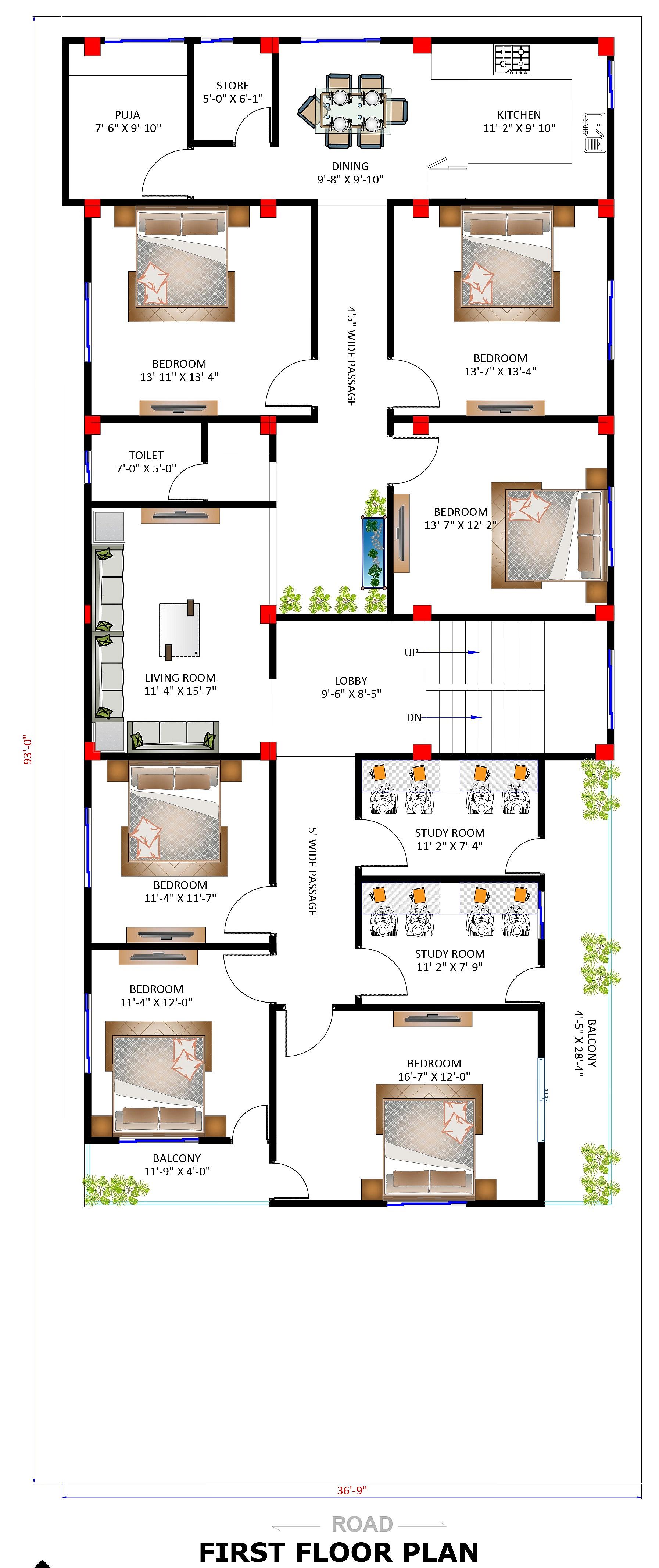 37X93 Apartment plan- 3441 sq ft Residential Cum Commercial House Design at Bongaigaon thumbnail 2 — Project ID 6574