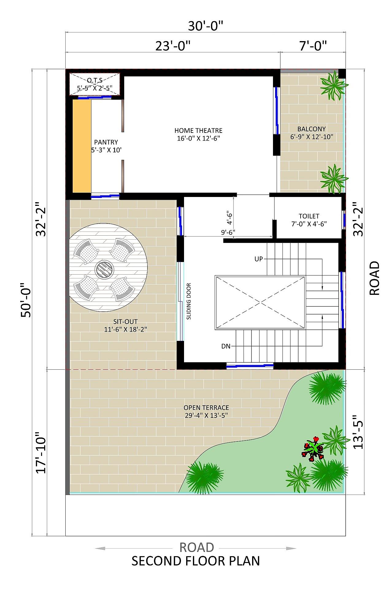 30X50 House Plan- 1500 sq ft Residential House Design at Bhilai thumbnail 3 — Project ID 6580
