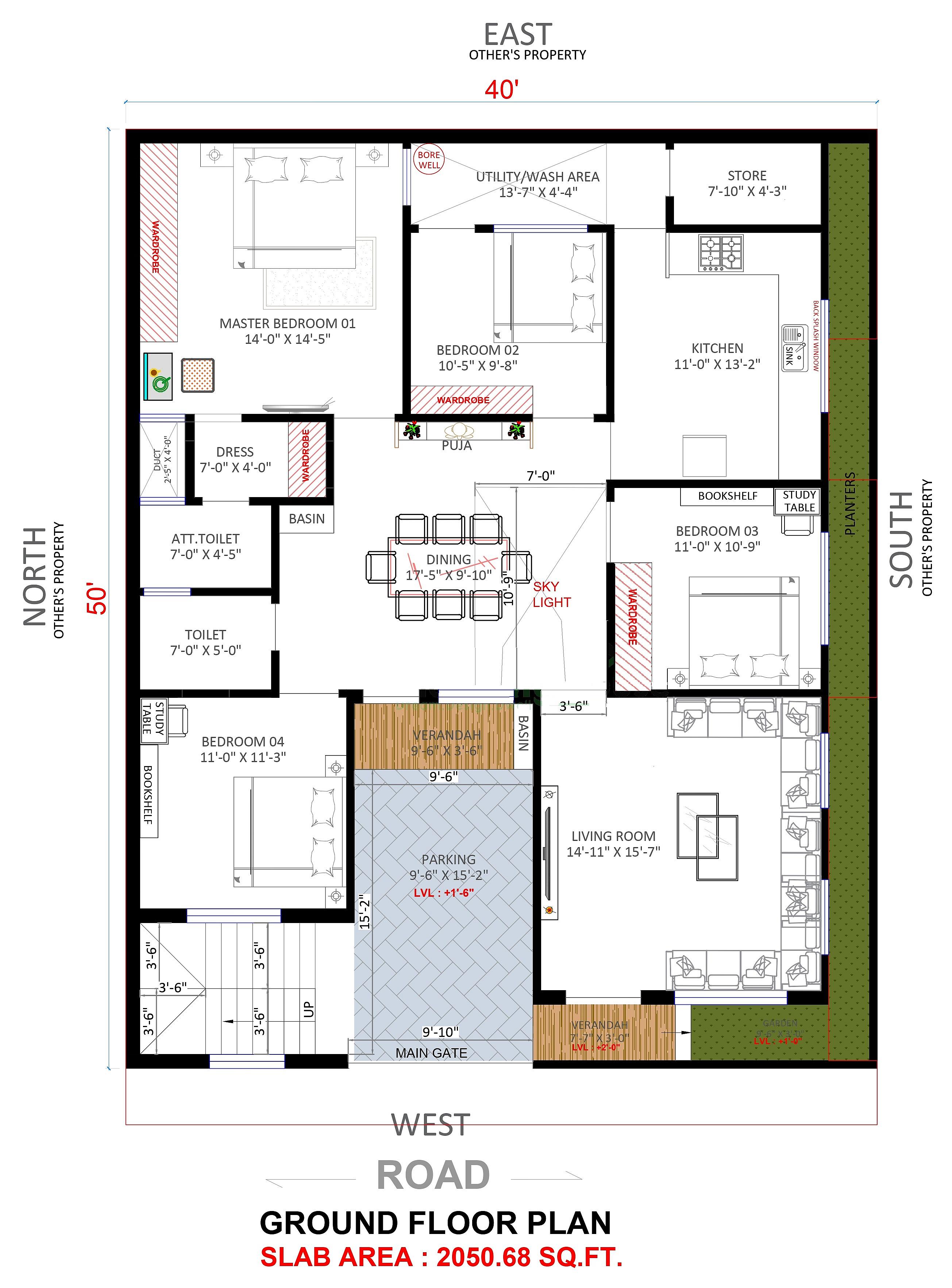 40X50 House Plan- 2000 sq ft Residential Cum Commercial House Design at Sikar thumbnail 2 — Project ID 6582