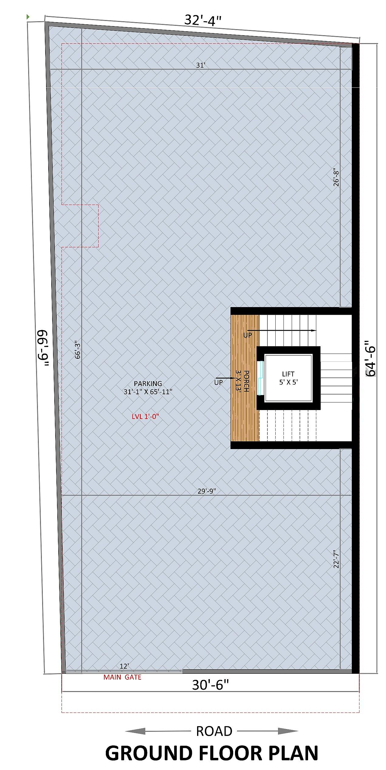 33X67 House Plan- 2211 sq ft Residential Cum Commercial House Design at Patna thumbnail 1 — Project ID 6604