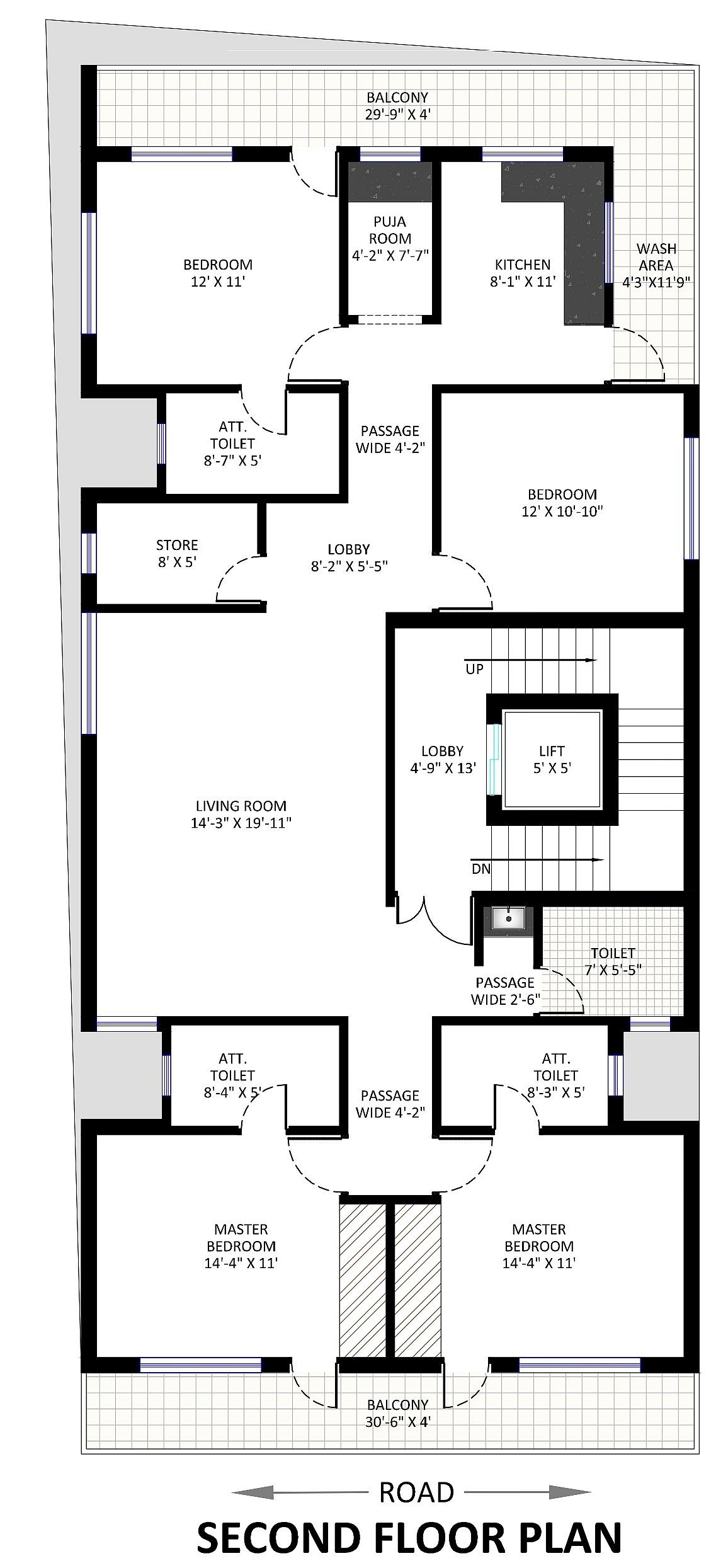 33X67 House Plan- 2211 sq ft Residential Cum Commercial House Design at Patna thumbnail 3 — Project ID 6604