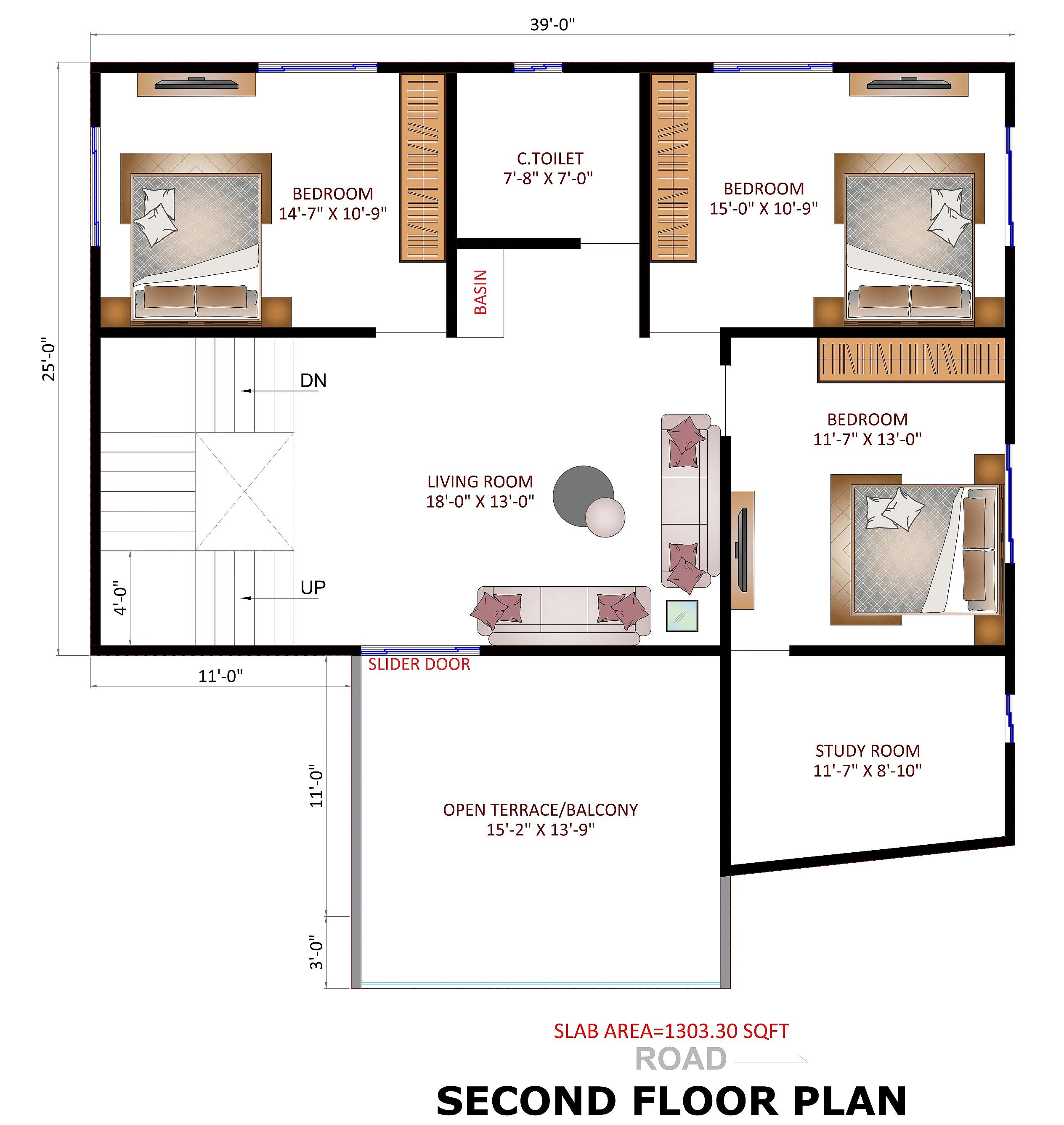 40X30 House Plan- 1200 sq ft Residential House Design at ShimlaUrban(T) thumbnail 4 — Project ID 6605