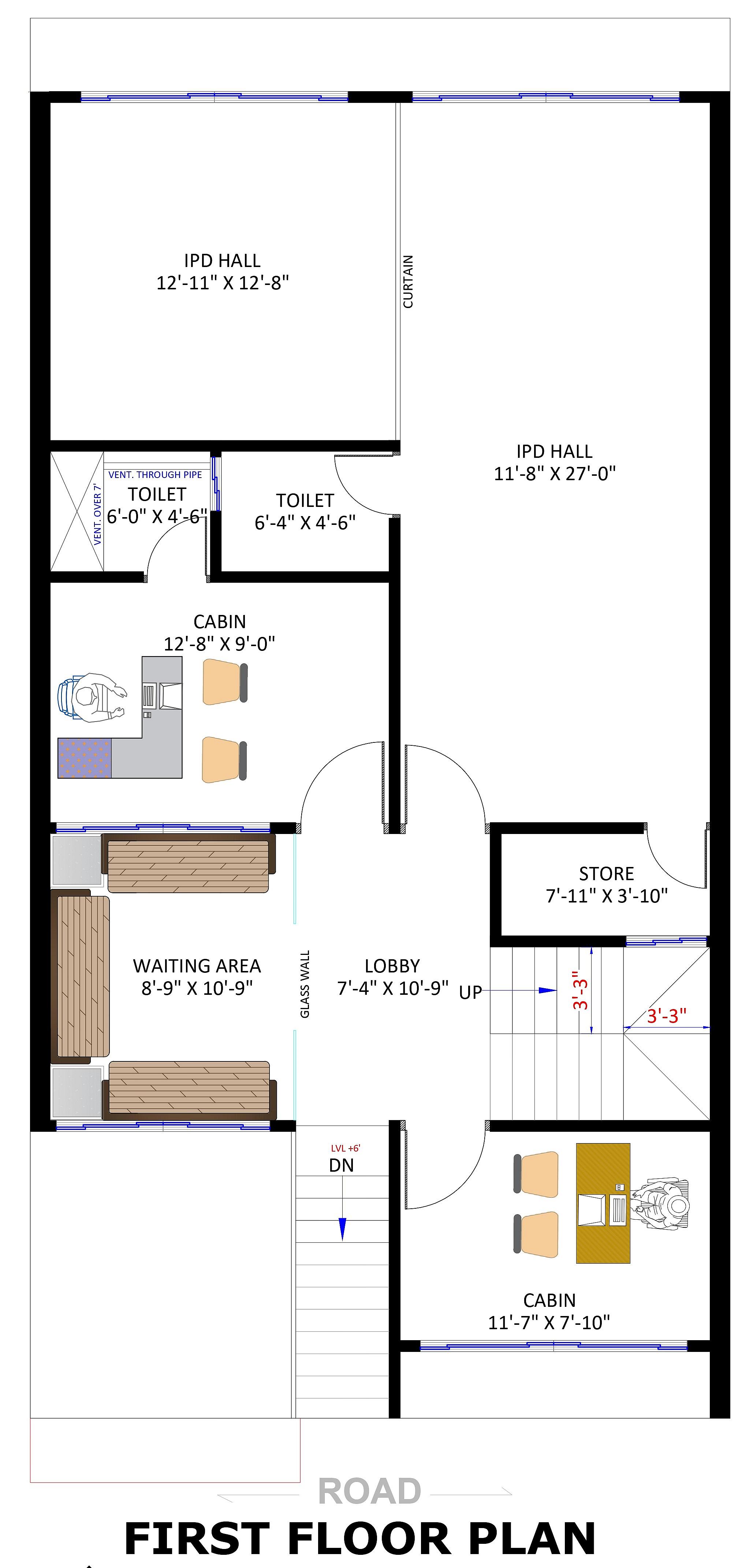 26X53 House With Shop plan- 1378 sq ft Residential Cum Commercial House Design at Washim thumbnail 3 — Project ID 6607