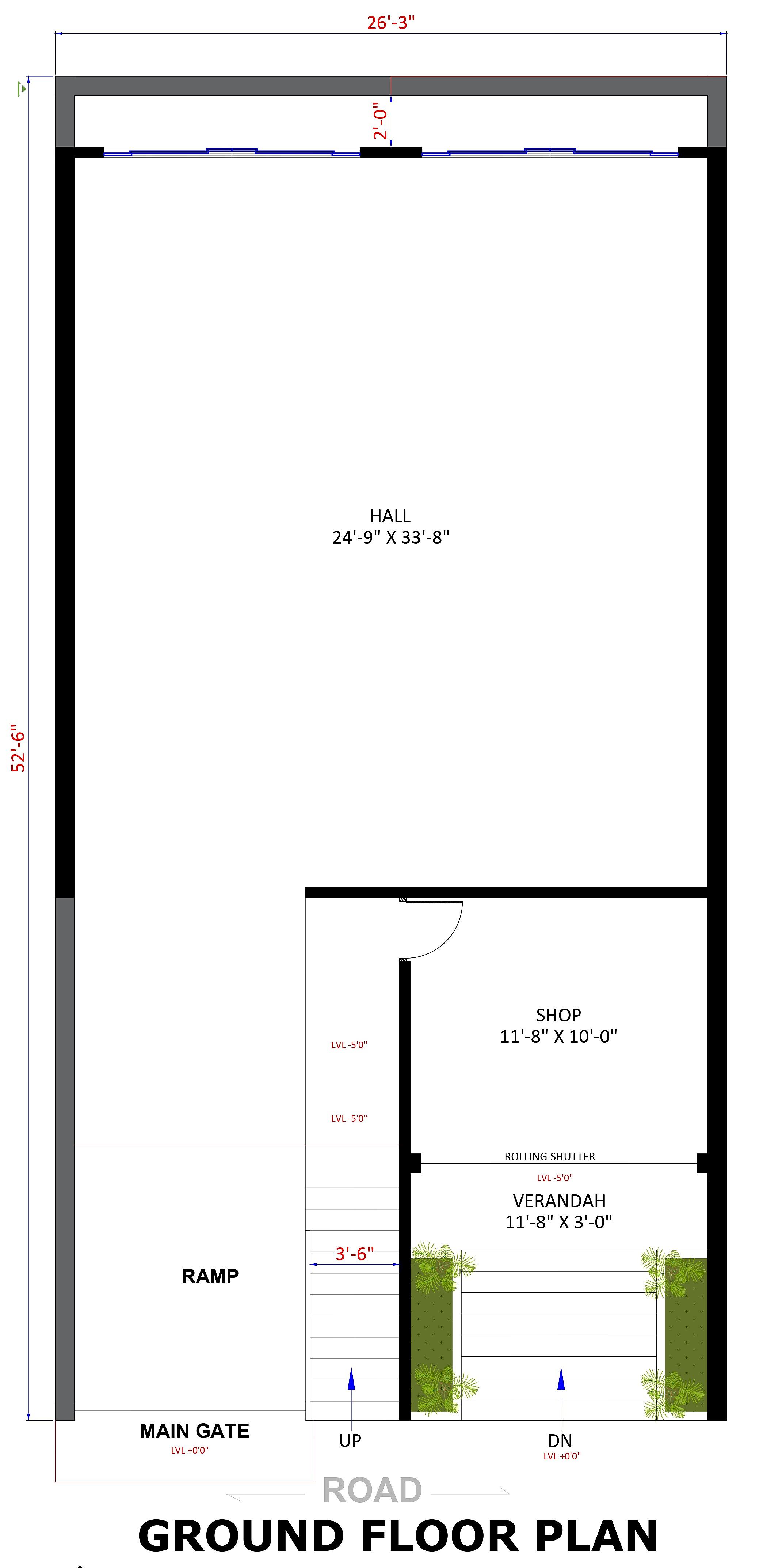 26X53 House With Shop plan- 1378 sq ft Residential Cum Commercial House Design at Washim thumbnail 2 — Project ID 6607