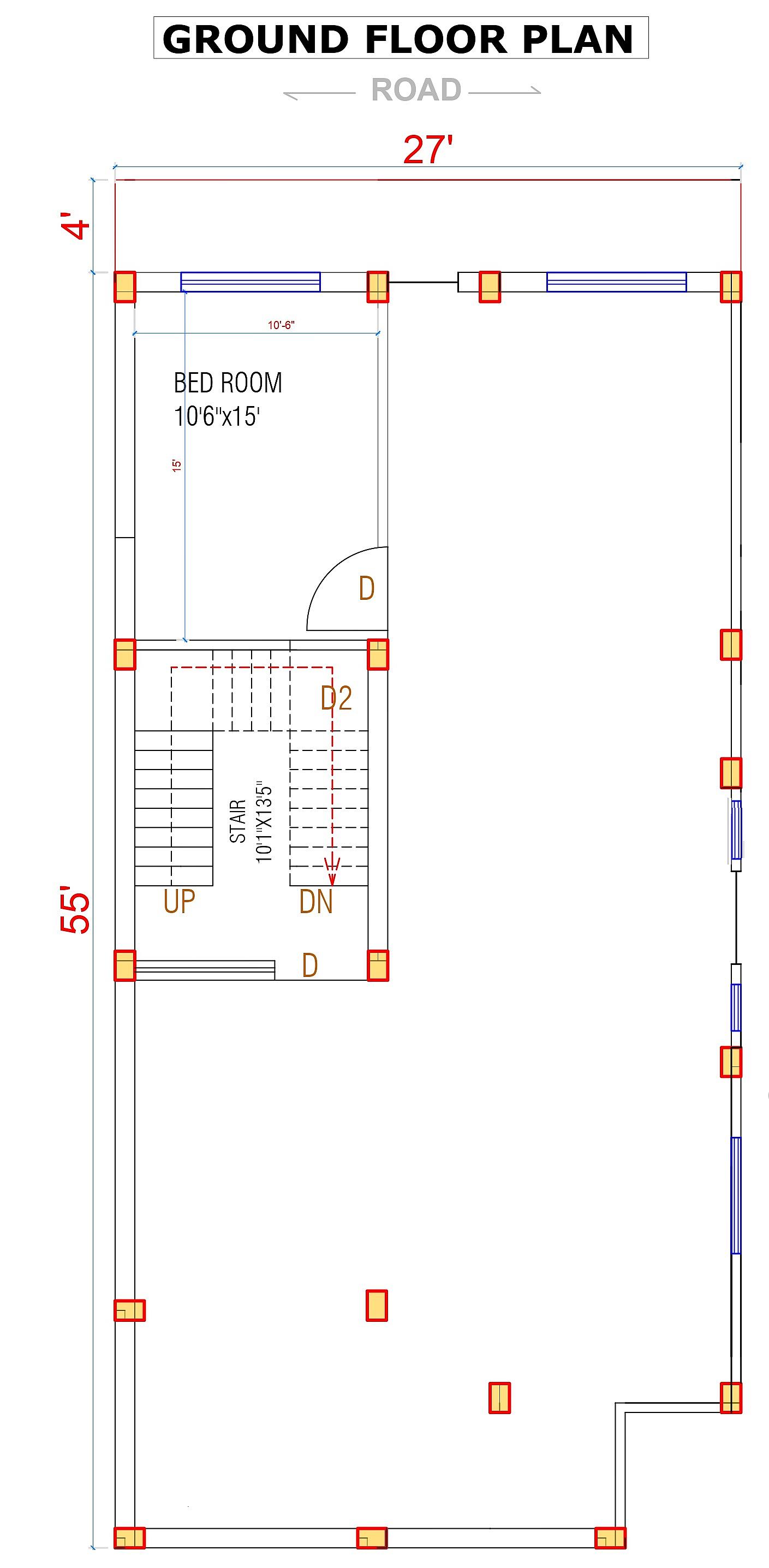 27X55 House Plan- 1485 sq ft Residential House Design at SadarMadhubani thumbnail 2 — Project ID 6611