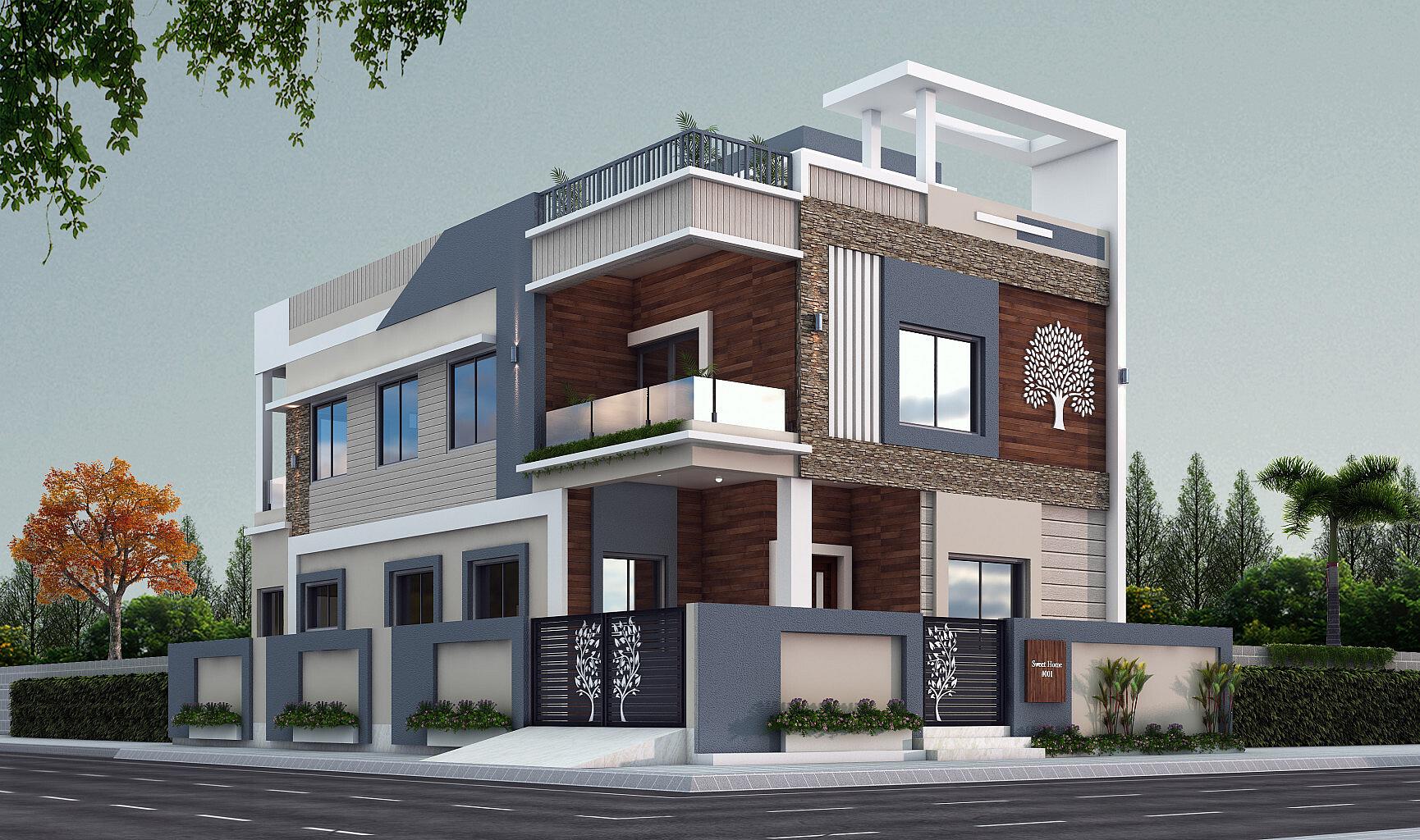 35X55 House With Office  plan- 1925 sqft Residential Cum Commercial house design At Bangalore [KA]