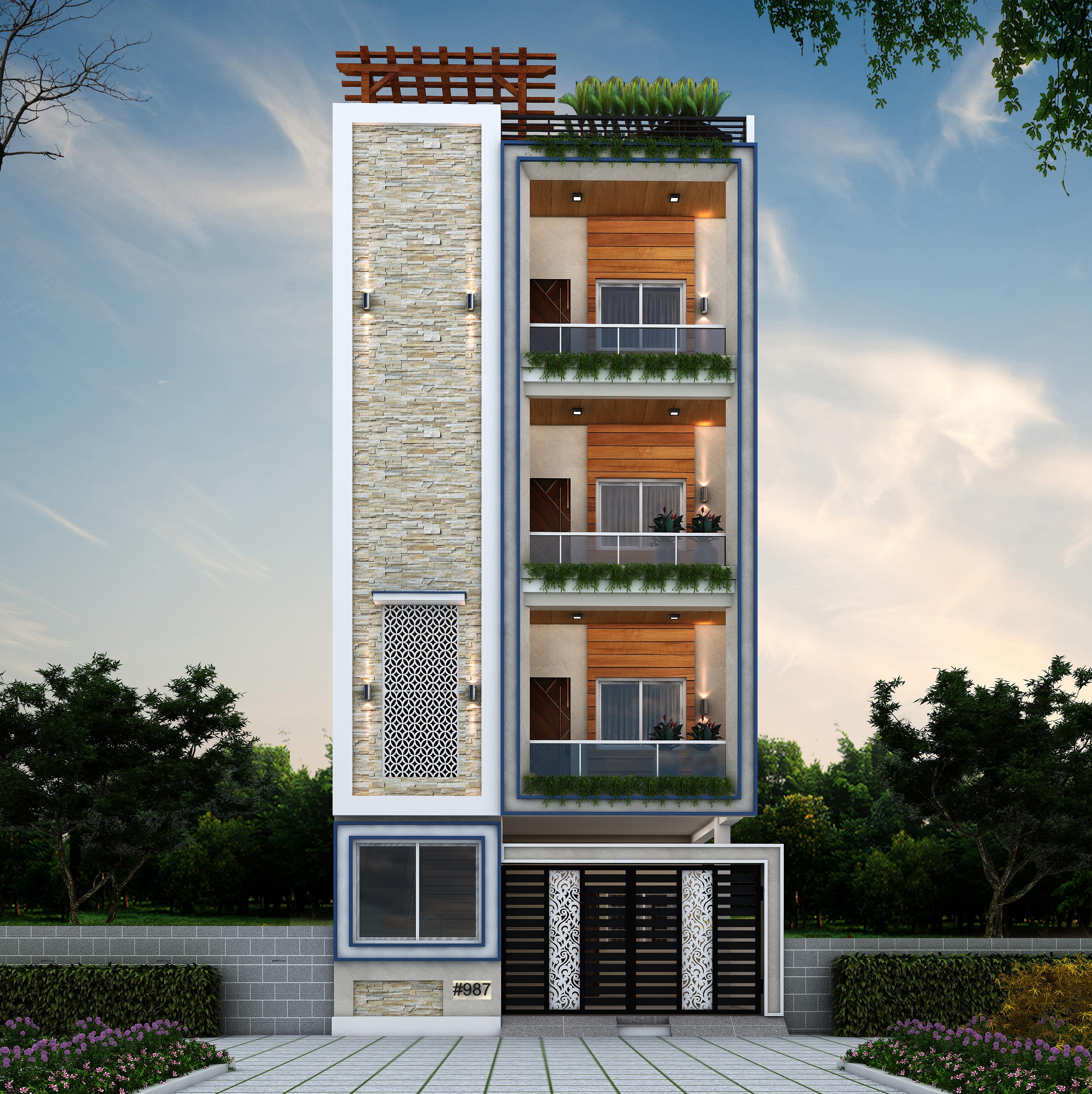 24X40 House Plan- 960 sq ft Residential Cum Commercial House Design at Bangalore [KA]