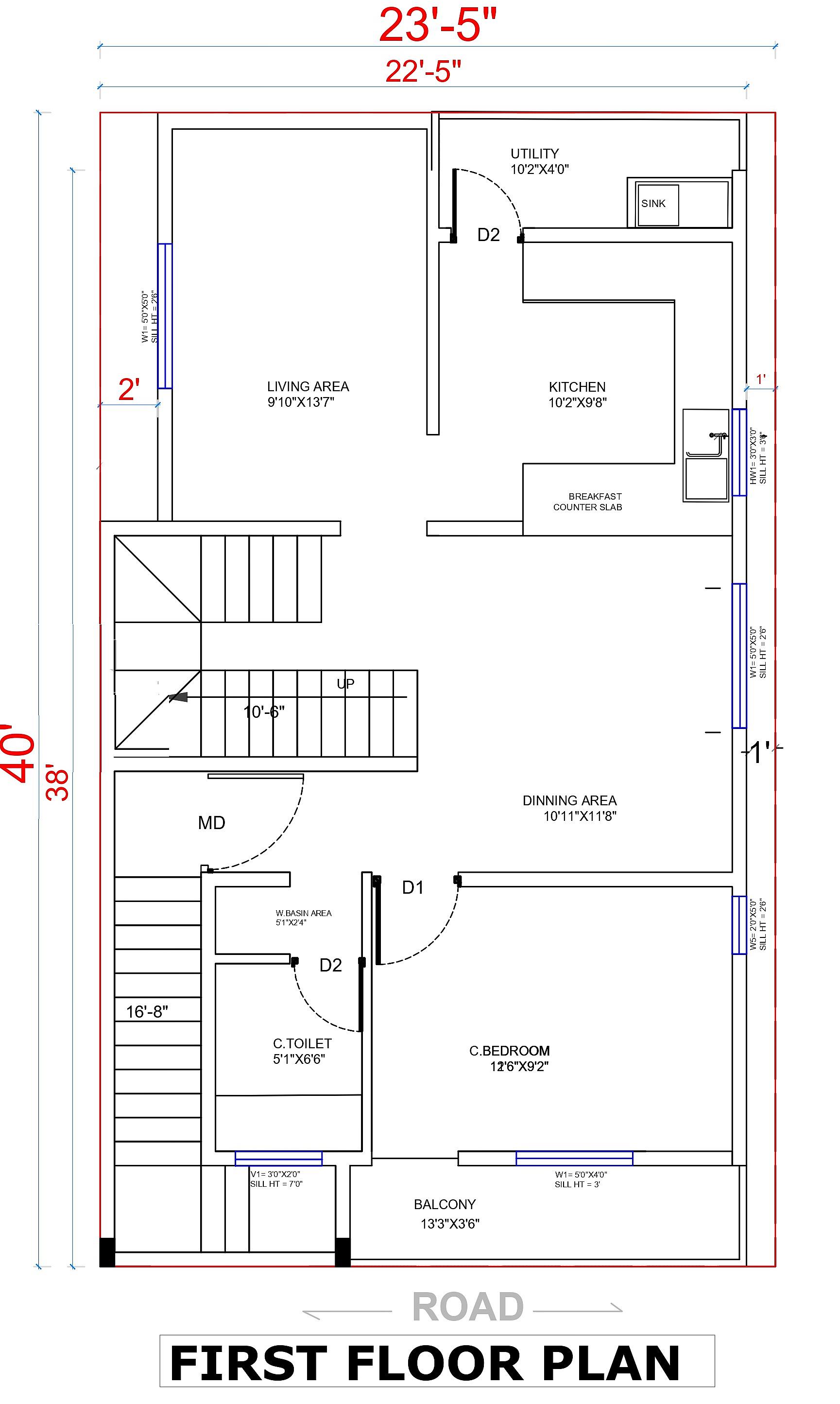24X40 House Plan- 960 sq ft Residential Cum Commercial House Design at Bangalore thumbnail 3 — Project ID 6633