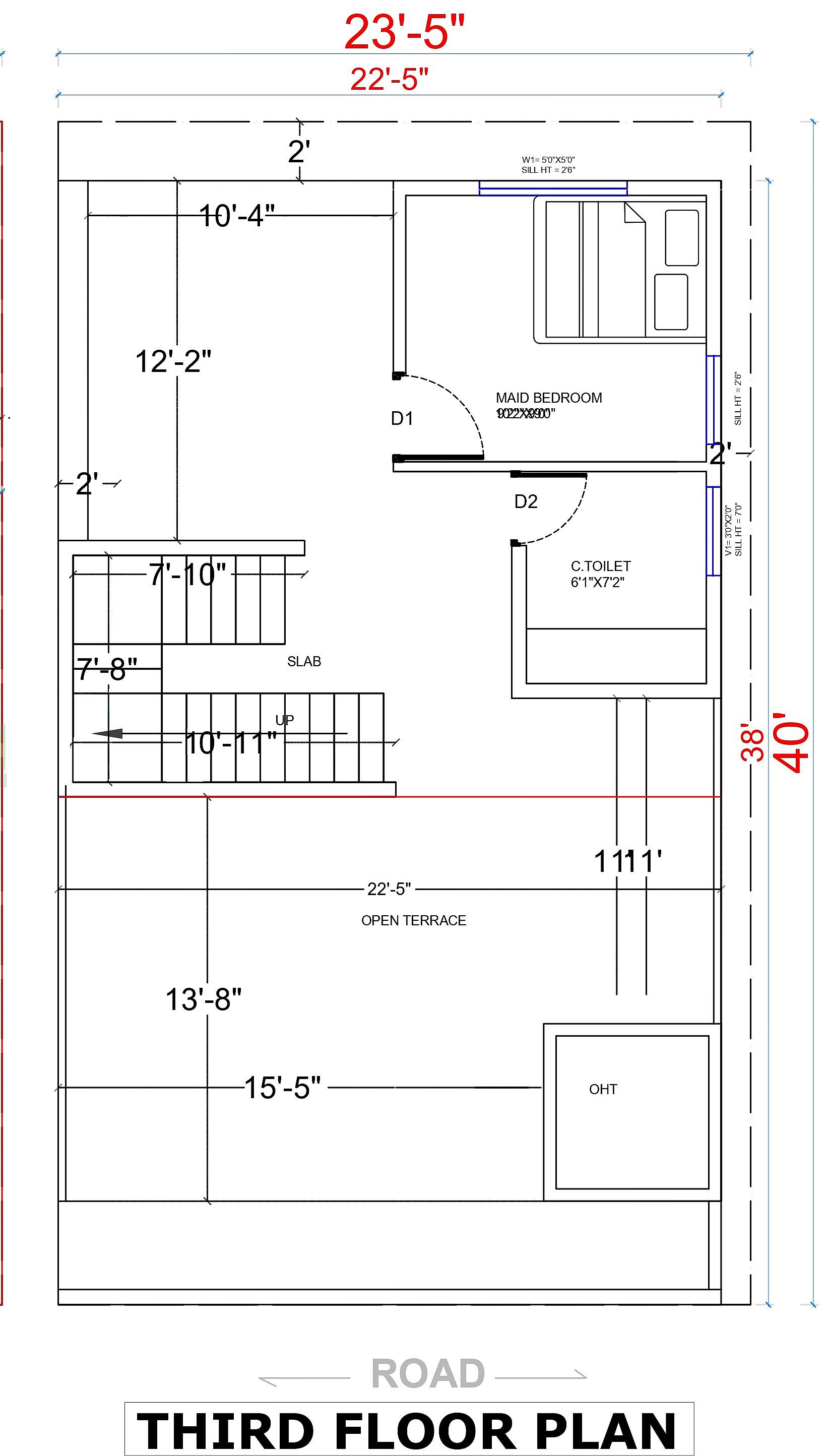 24X40 House Plan- 960 sq ft Residential Cum Commercial House Design at Bangalore thumbnail 5 — Project ID 6633