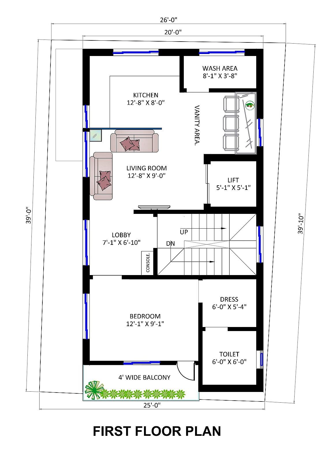 26X40 House Plan- 1040 sq ft Residential Cum Commercial House Design at Chennai thumbnail 2 — Project ID 6639
