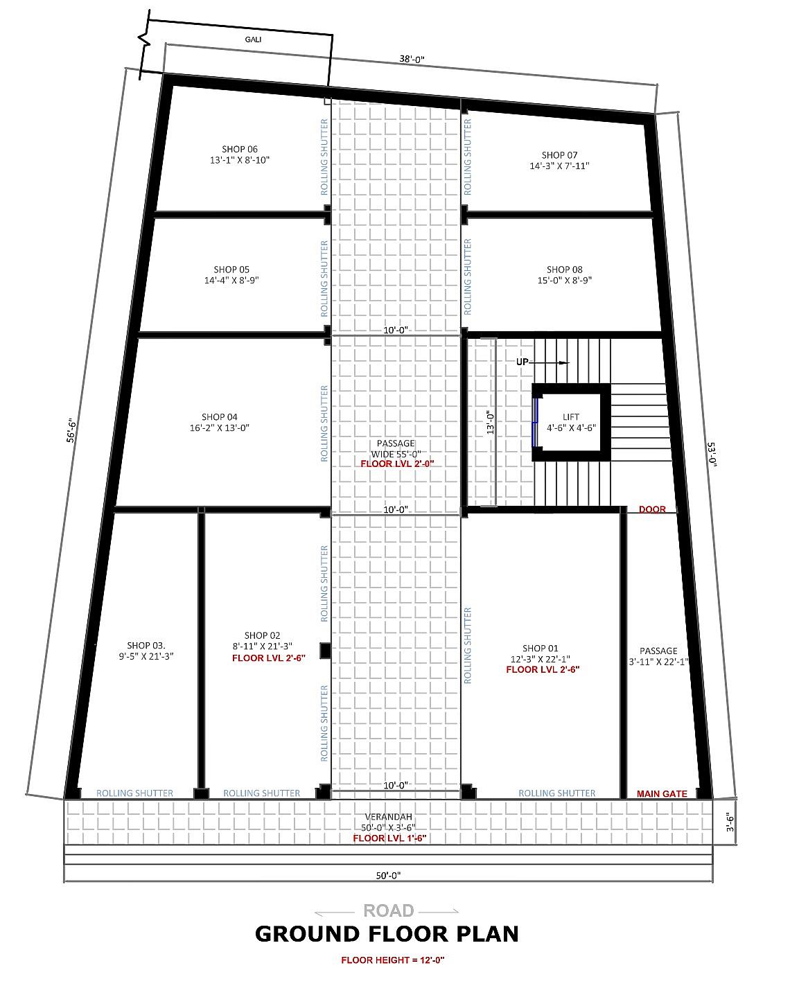 50X53 House With Shop Plan- 2650 sq ft Residential Cum Commercial House Design at Jodhpur [RJ]