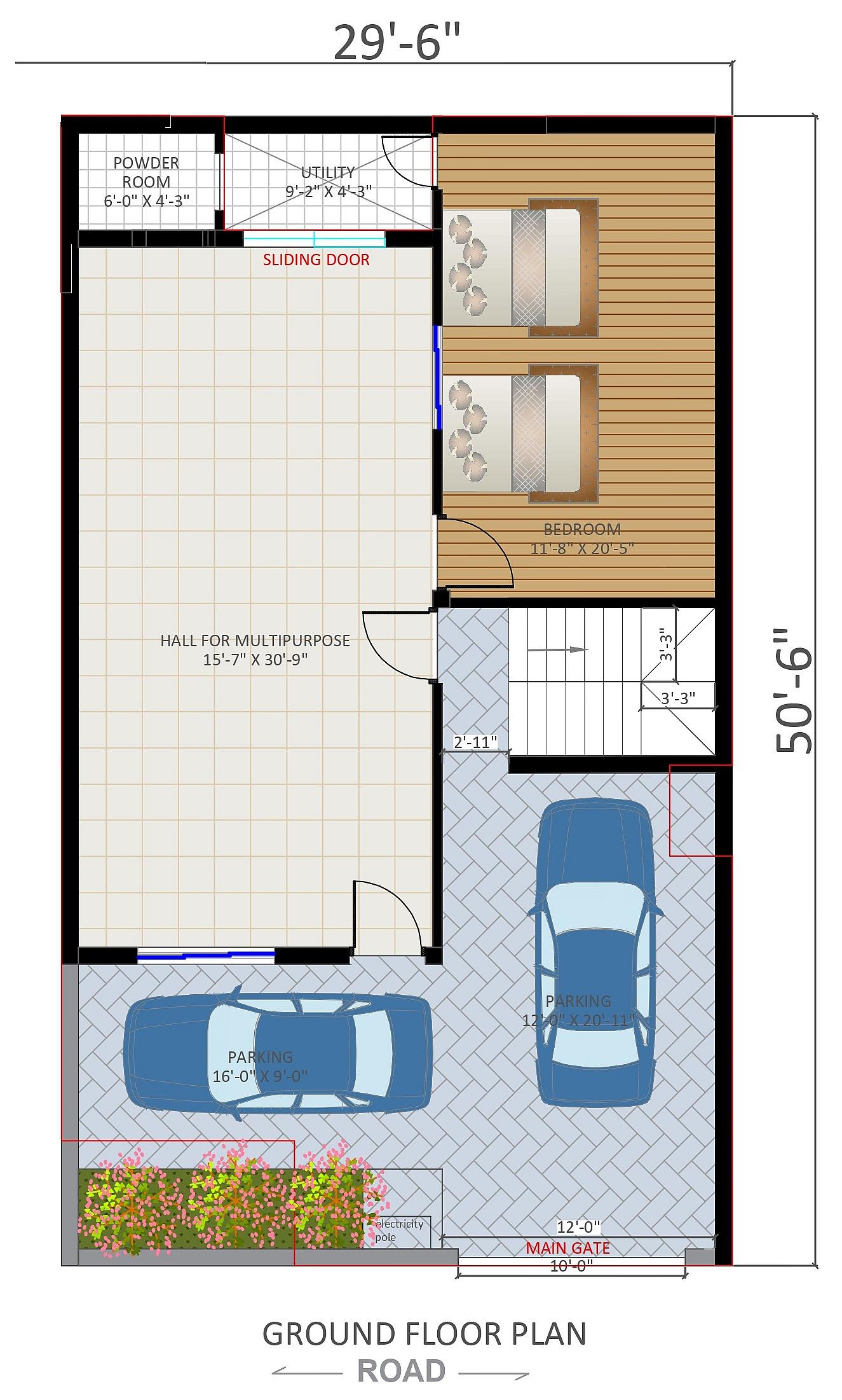 30X50 House Plan- 1500 sq ft Residential House Design at Chandigarh — photo 1 — Project ID 6650