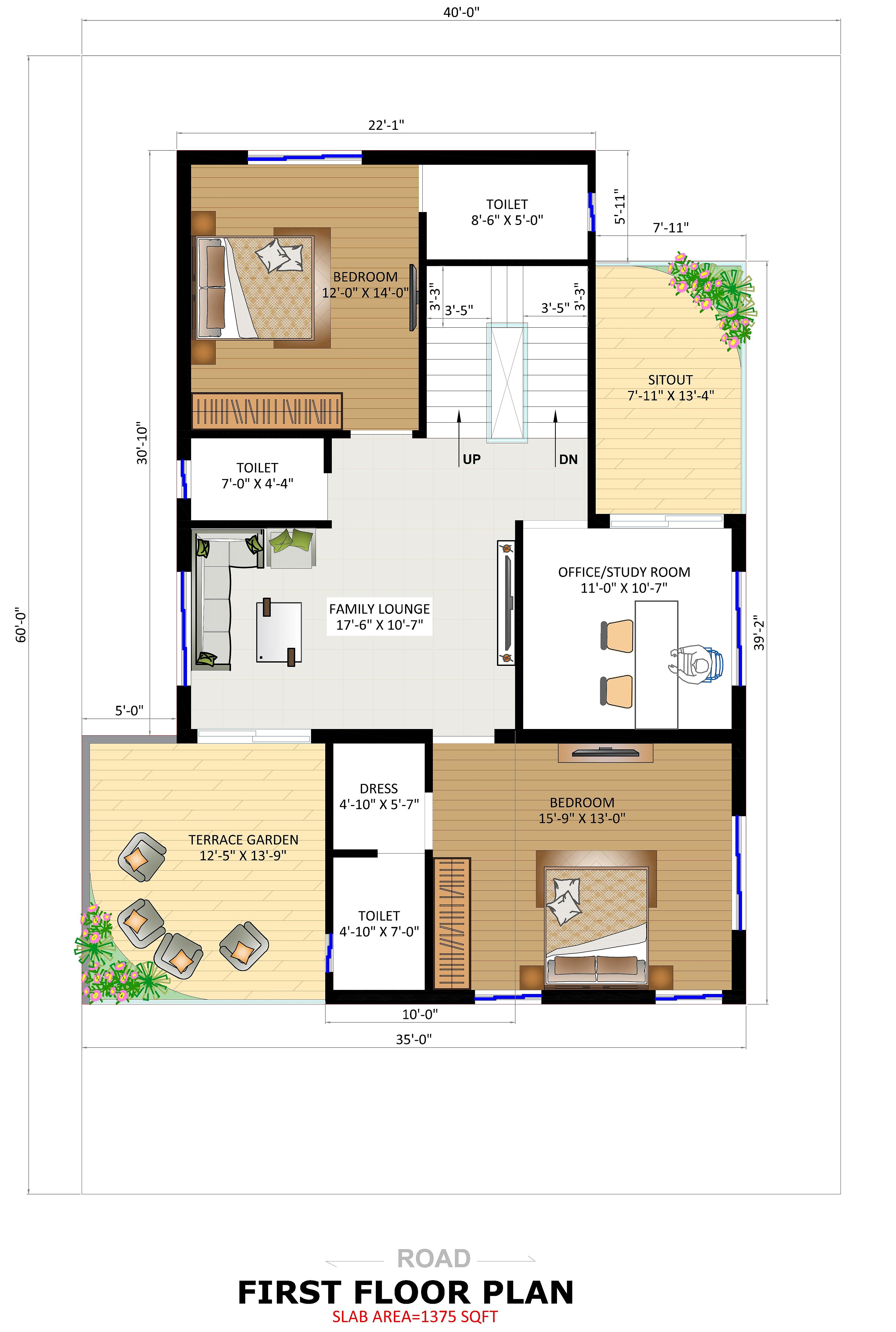 40X60 House Plan- 2400 sq ft Residential House Design at Pune thumbnail 2 — Project ID 6672