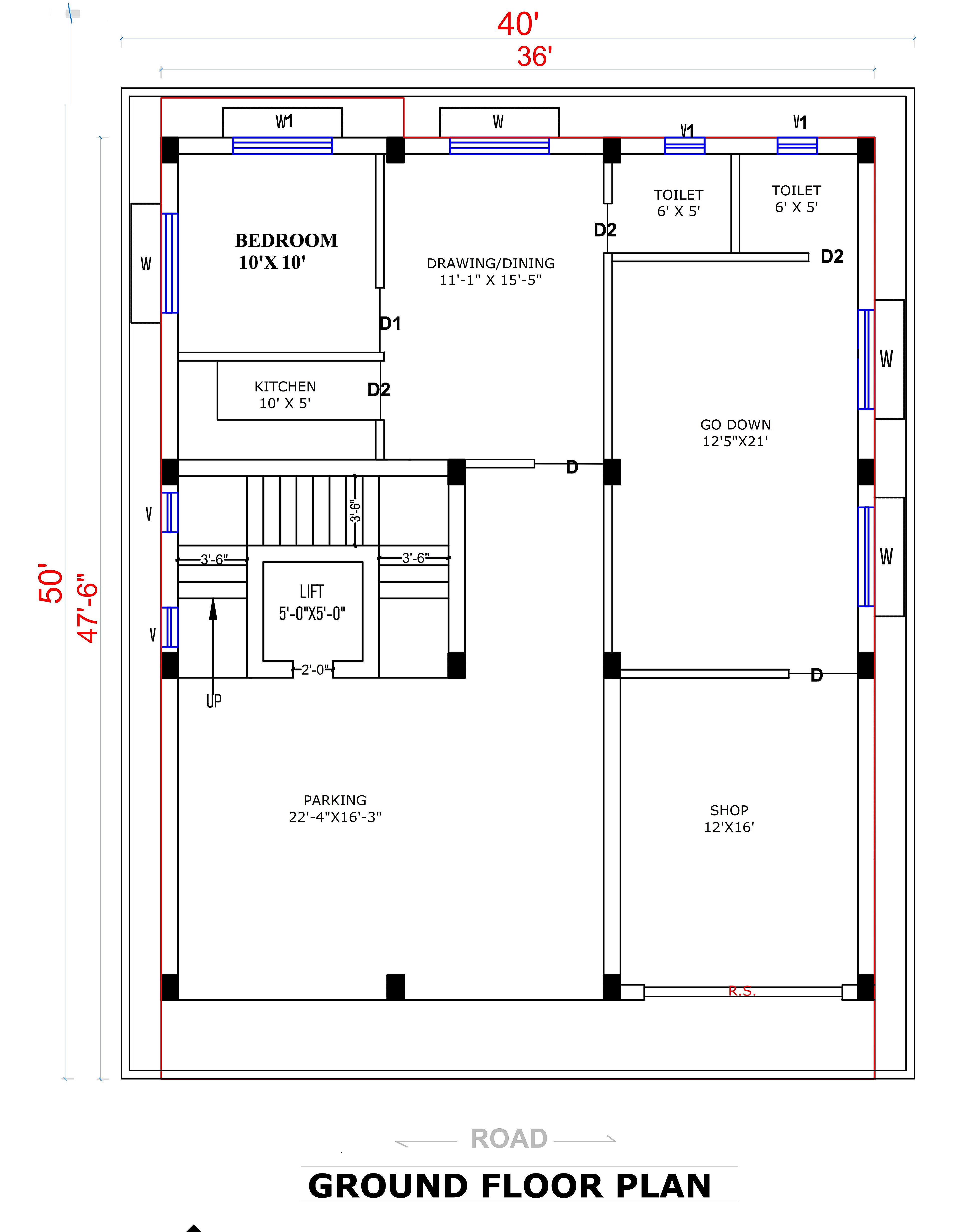 40X50 Multi Storey Apartment Plan- 2000 sq ft Residential Cum Commercial House Design at Rourkela thumbnail 2 — Project ID 6675