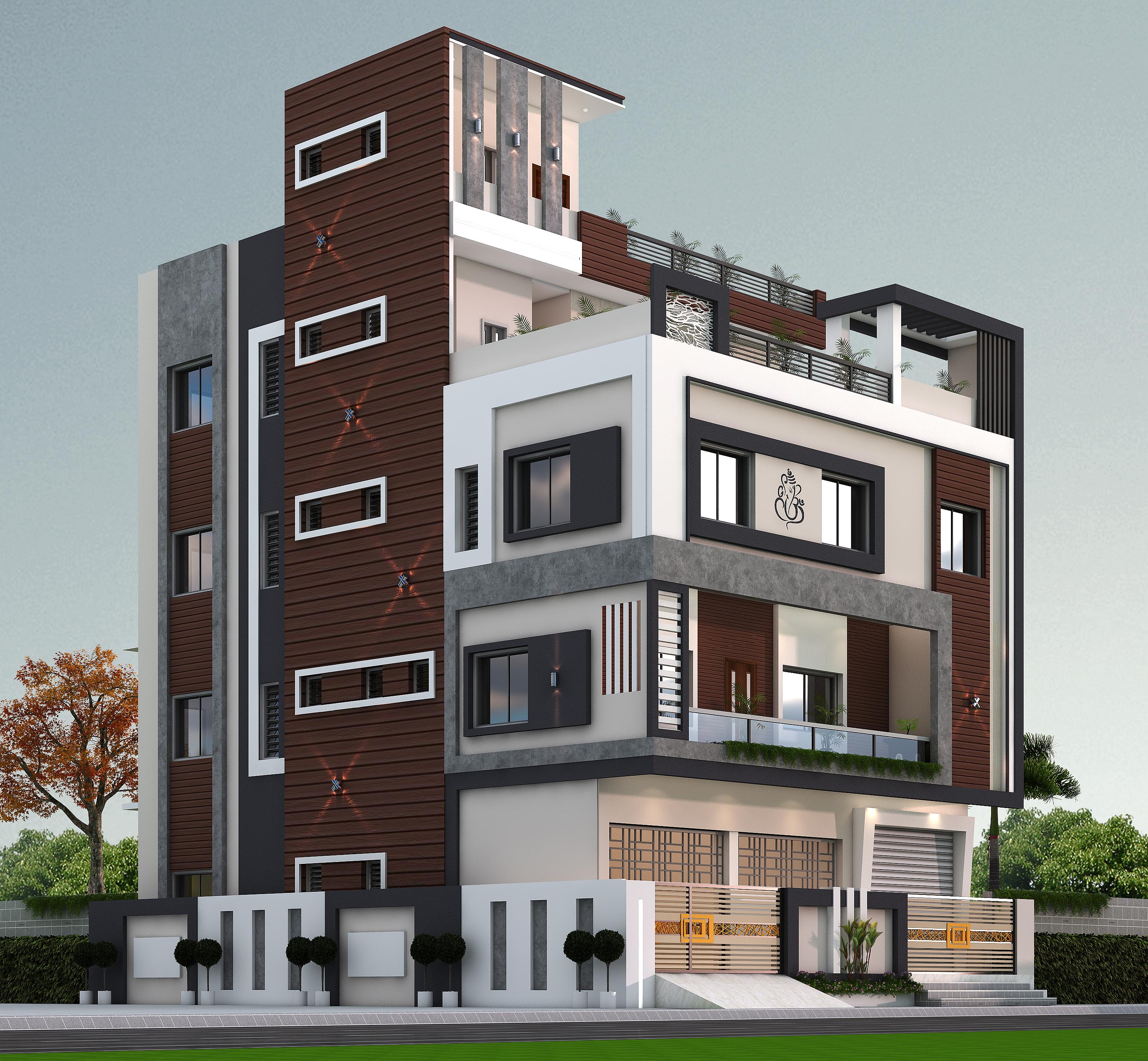 40X50 Multi Storey Apartment Plan- 2000 sq ft Residential Cum Commercial House Design at Rourkela [OR]