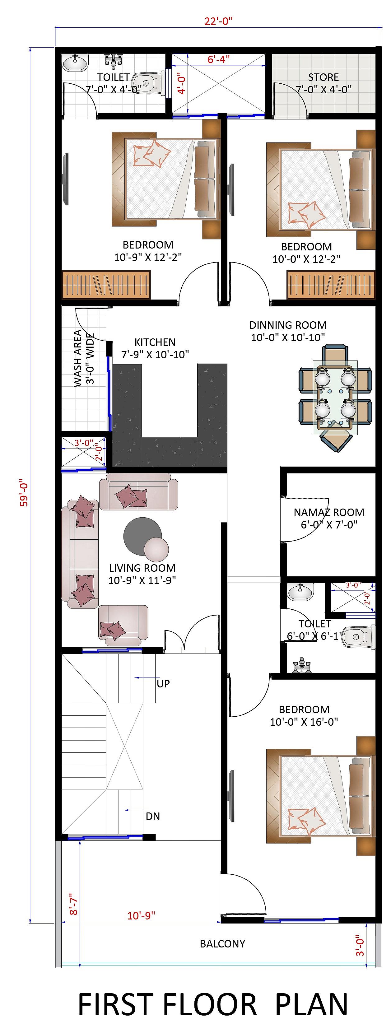 22X60 House With Office Plan- 1320 sq ft Residential Cum Commercial House Design at Saharanpur thumbnail 2 — Project ID 6685