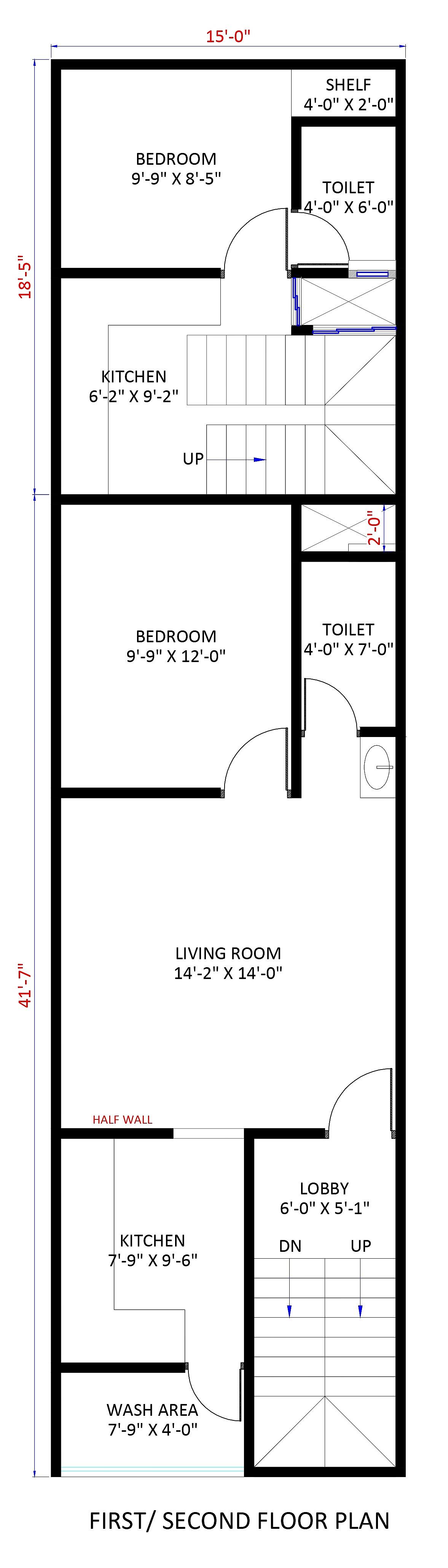15X60 House Plan- 900 sq ft Residential Cum Commercial House Design at Pondicherry thumbnail 2 — Project ID 6689
