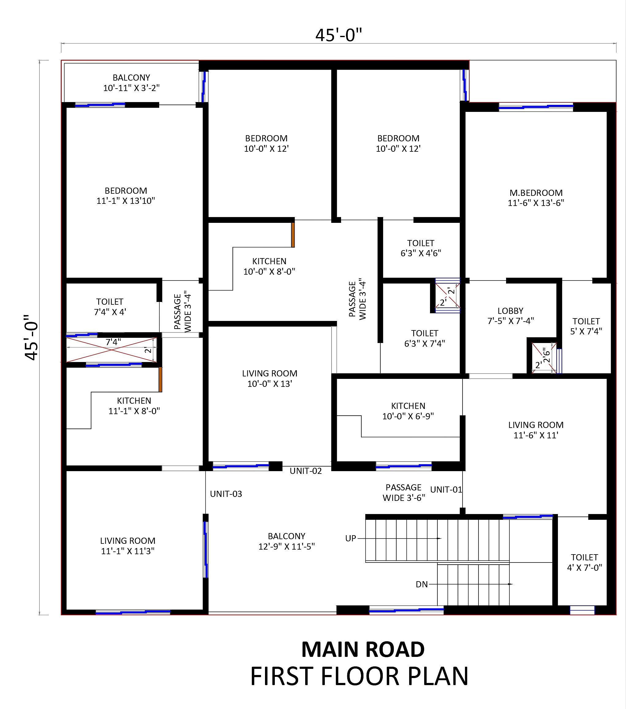 45X45 House Plan- 2025 sq ft Residential Cum Commercial House Design at Sikar thumbnail 2 — Project ID 6700