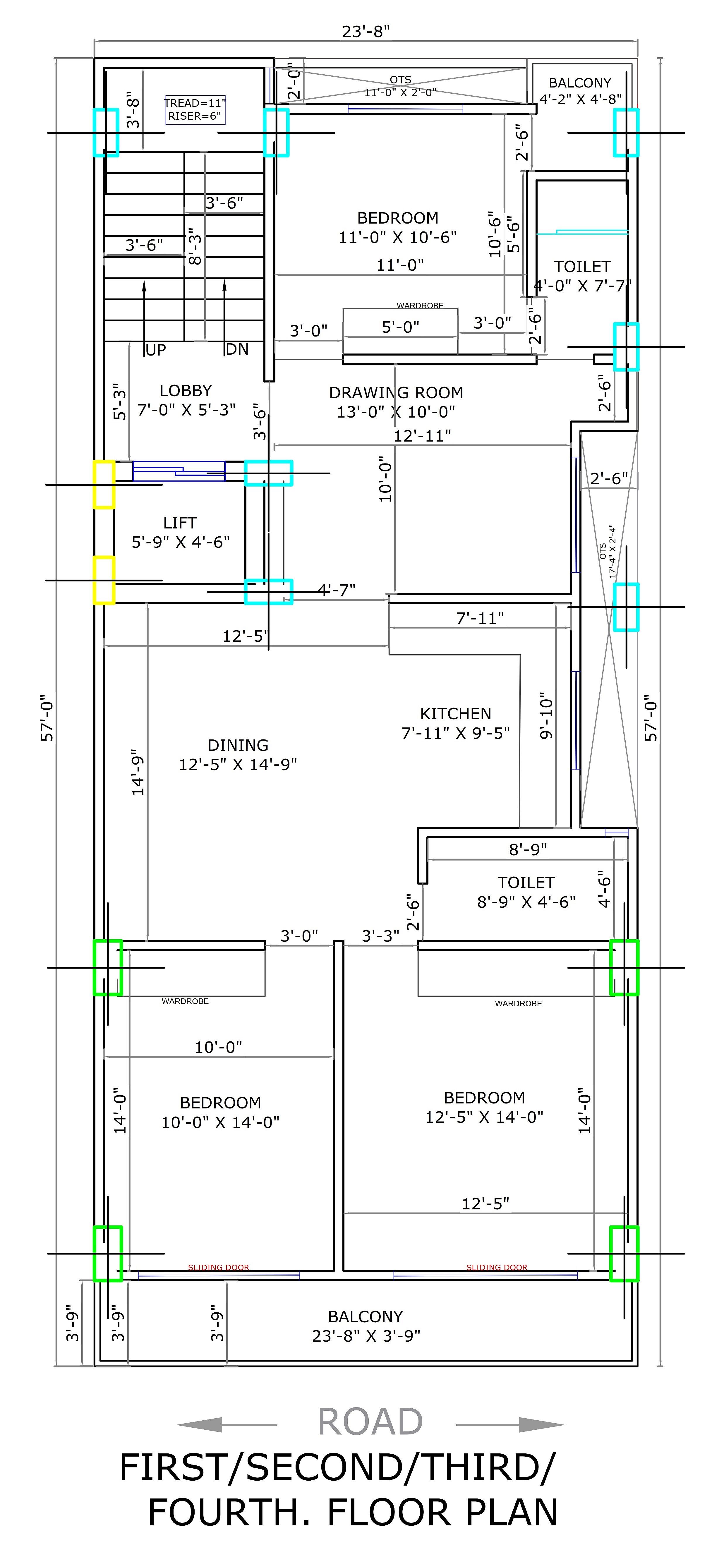 24X58 Multi Storey Residential Plan- 1392 sq ft Residential Cum Commercial House Design at Patna thumbnail 2 — Project ID 6710