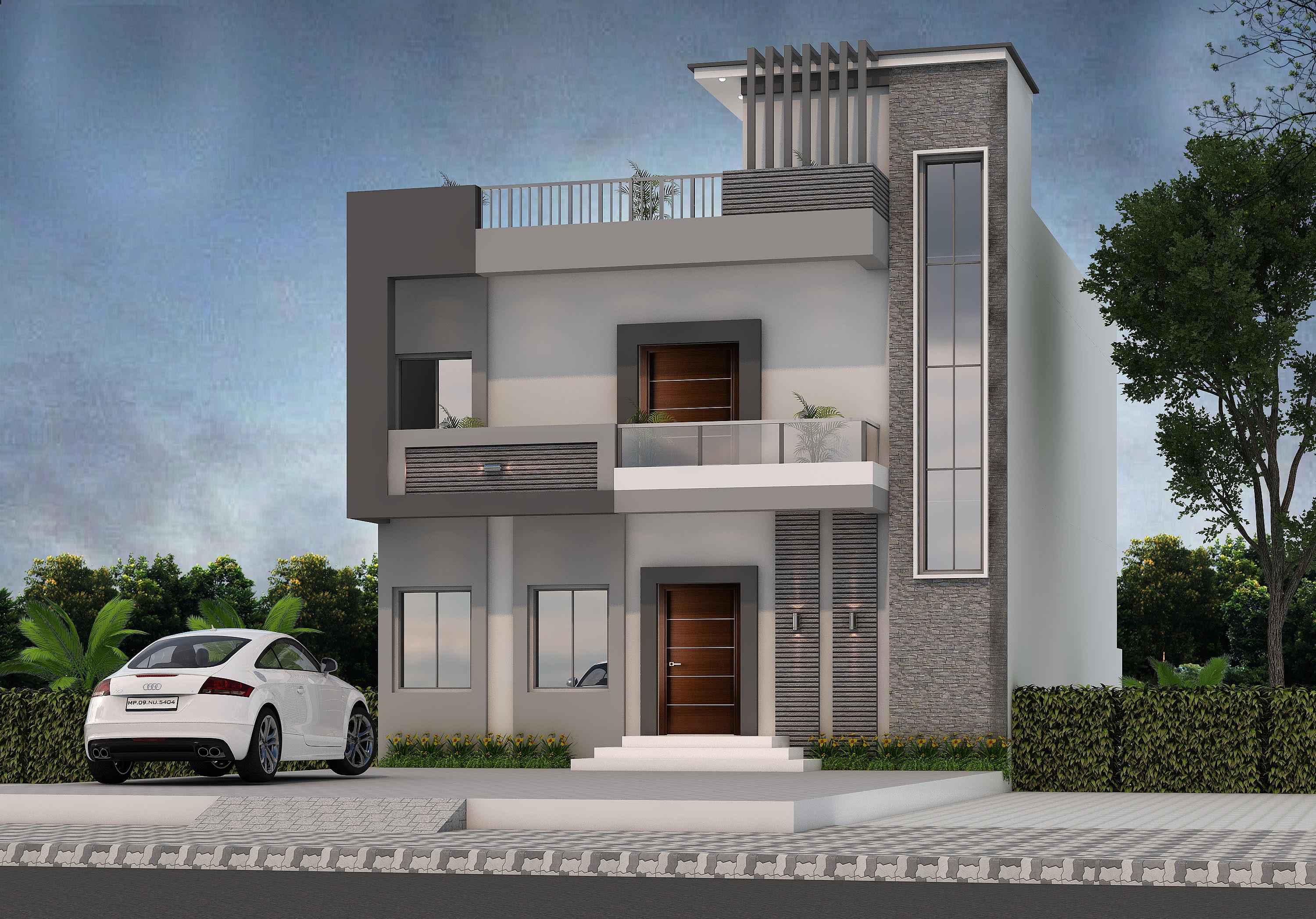 30X100 House Plan- 3000 sq ft Residential House Design At Lucknow — photo 1 — Project ID 6714