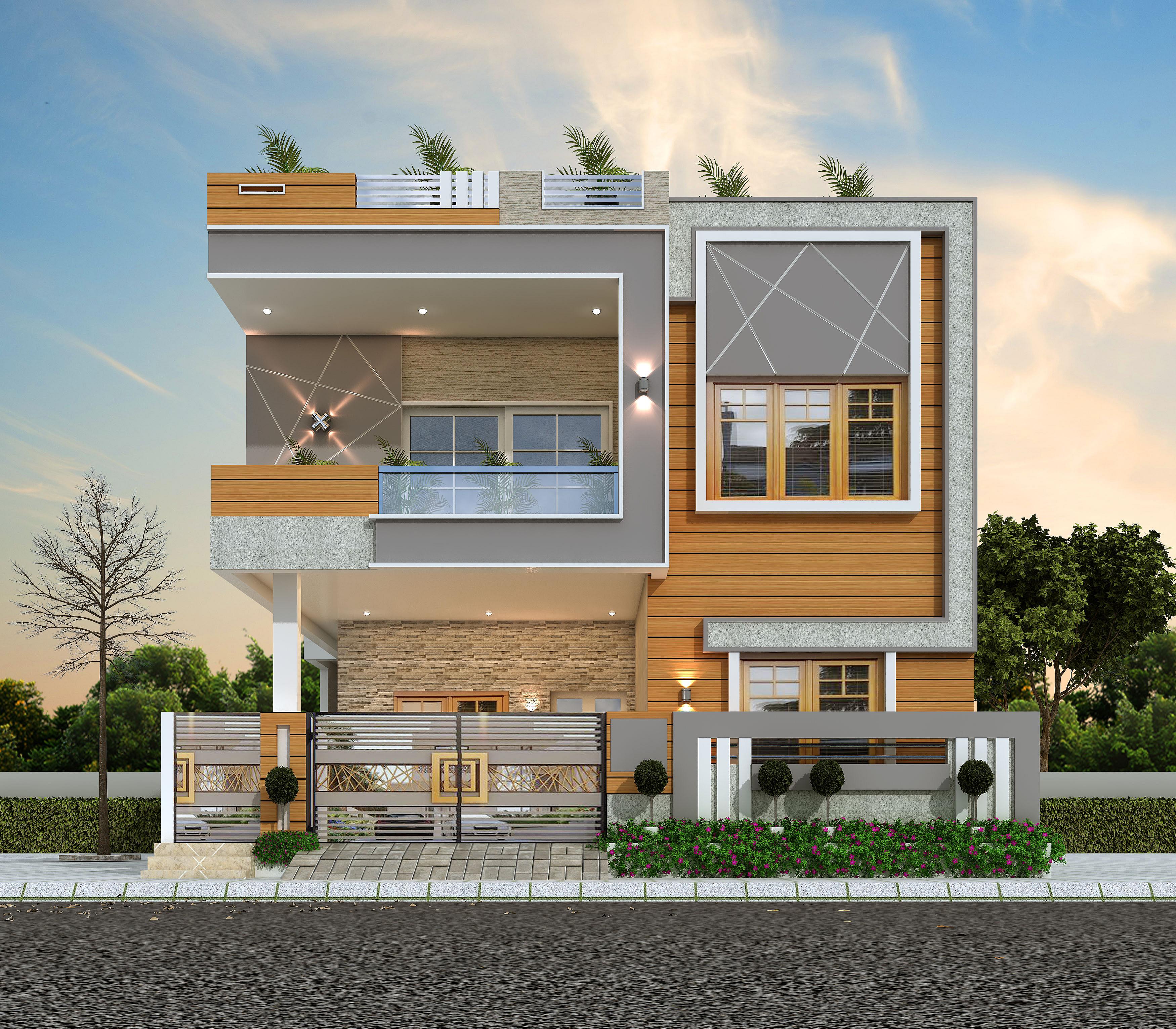 35X60 House Plan- 2100 sq ft Residential Cum Commercial House Design at Coimbatore [TN]