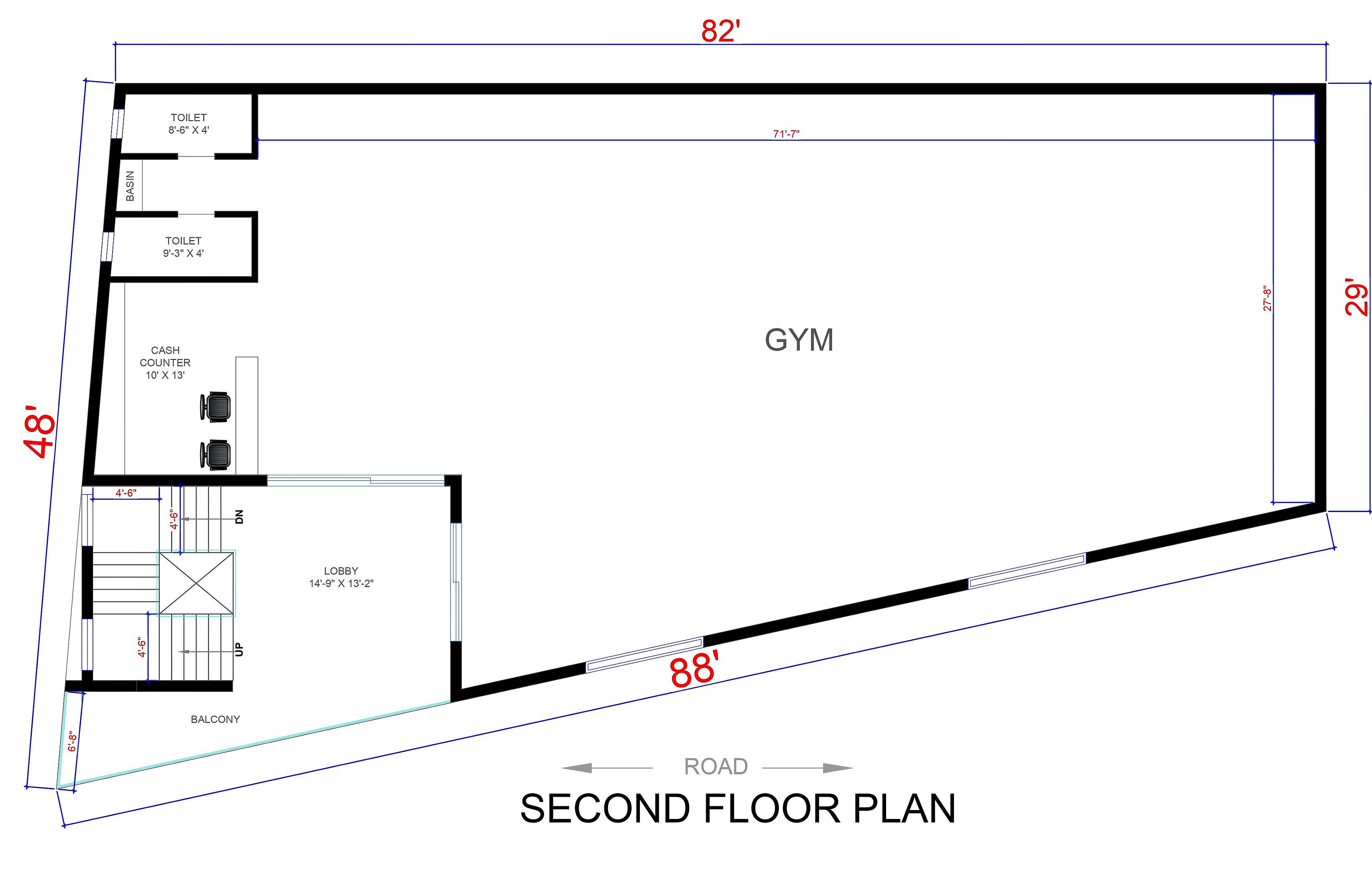 80X50 Shopping Mall Plan- 4000 sq ft Commercial House Design at Dunera thumbnail 4 — Project ID 6729