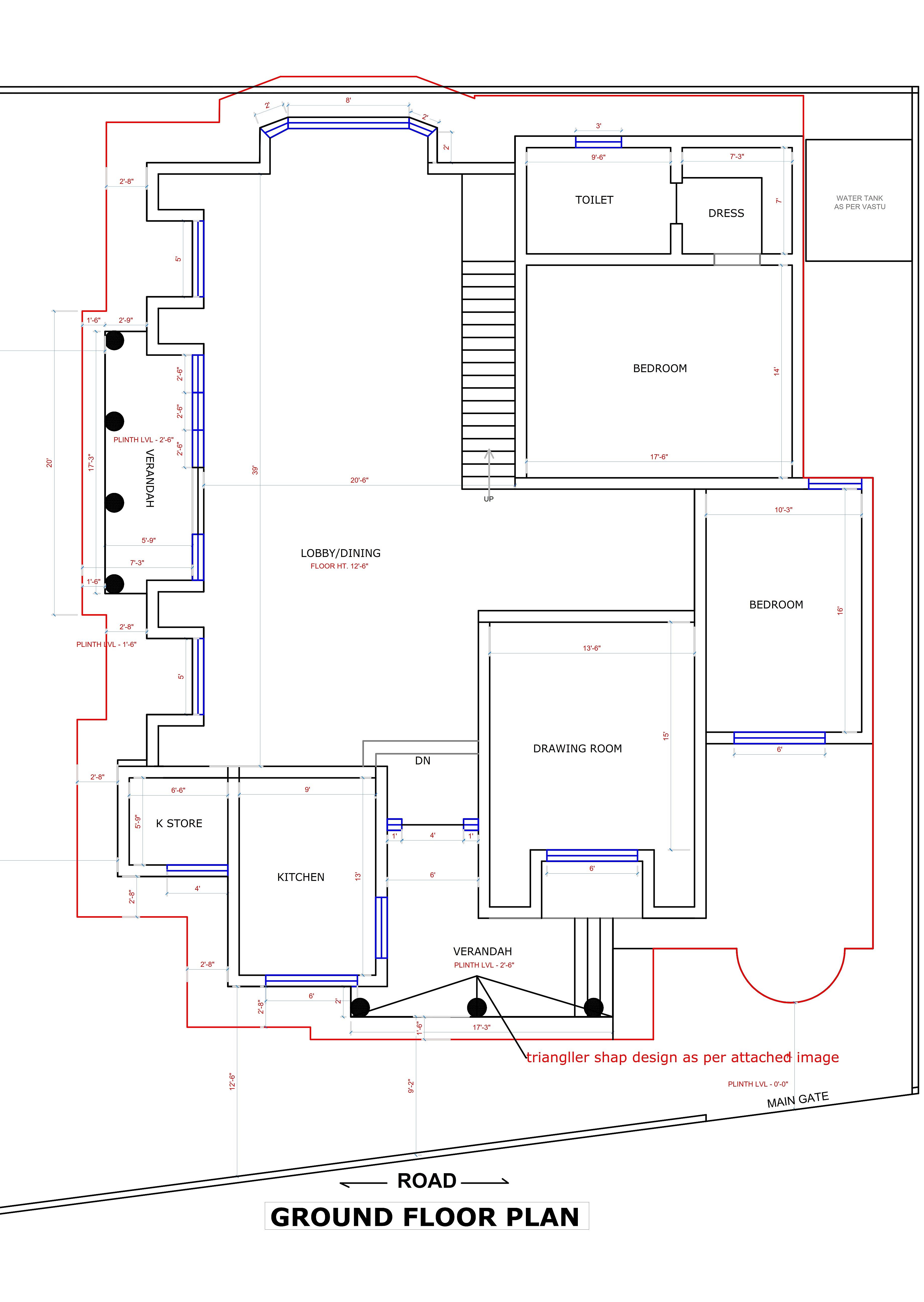 40X60 House Plan- 2400 sq ft Residential House Design at Jammu thumbnail 2 — Project ID 6741