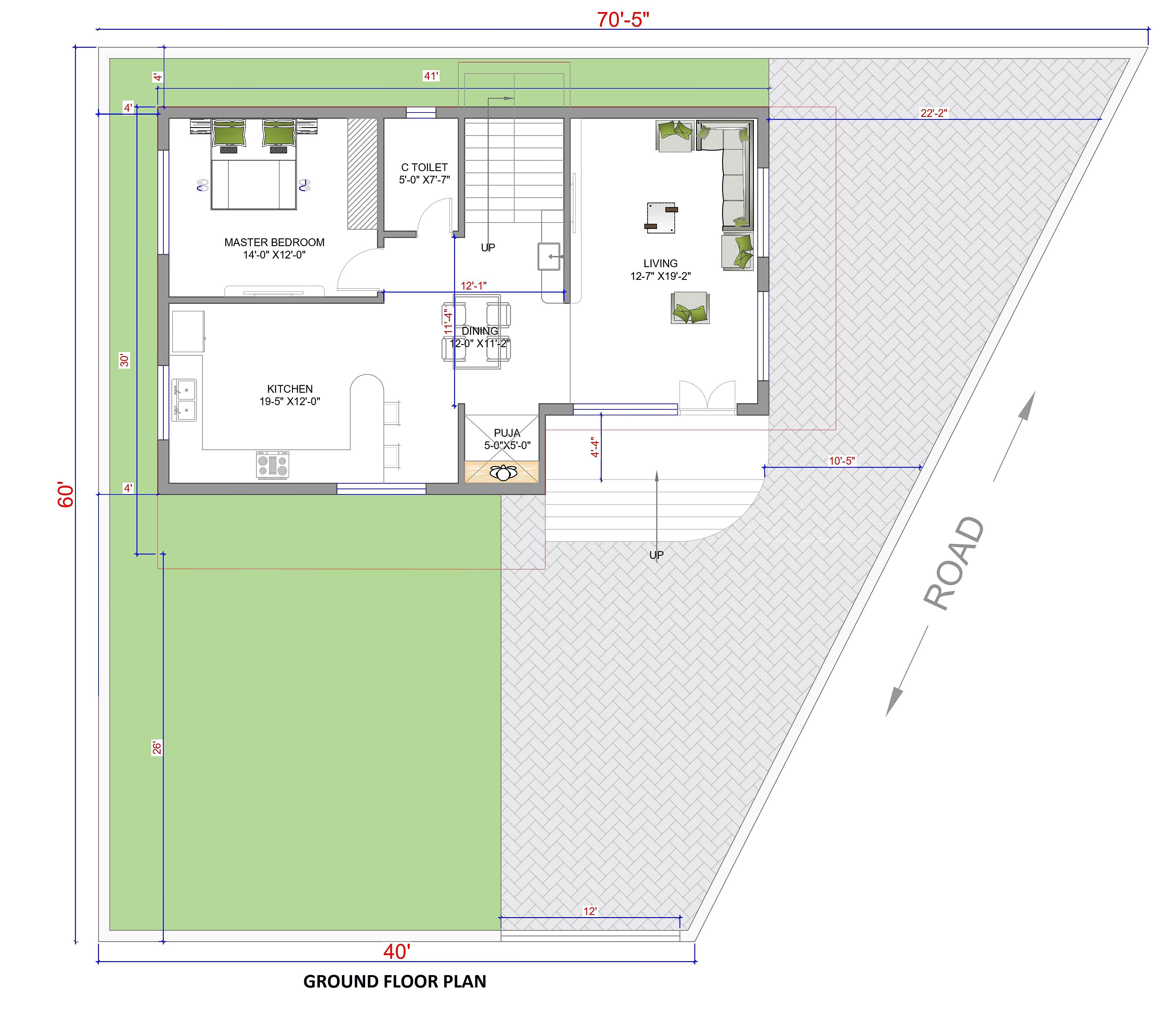 70X60 House plan- 4200 sq ft Residential House Design at Pasighat thumbnail 2 — Project ID 6747