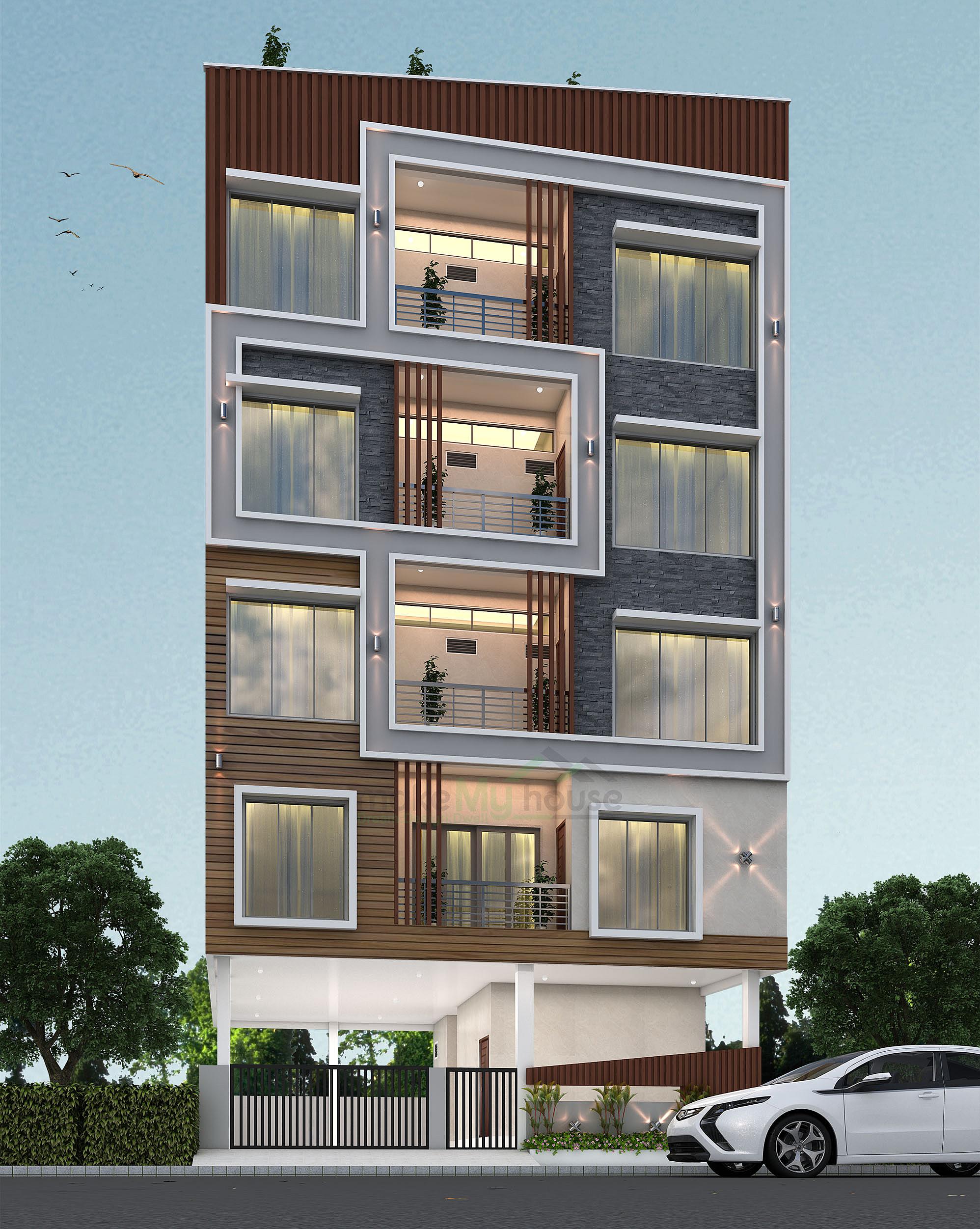 35X40 Apartment Plan- 1400 sq ft Residential Cum Commercial House Design at Patna [BR]