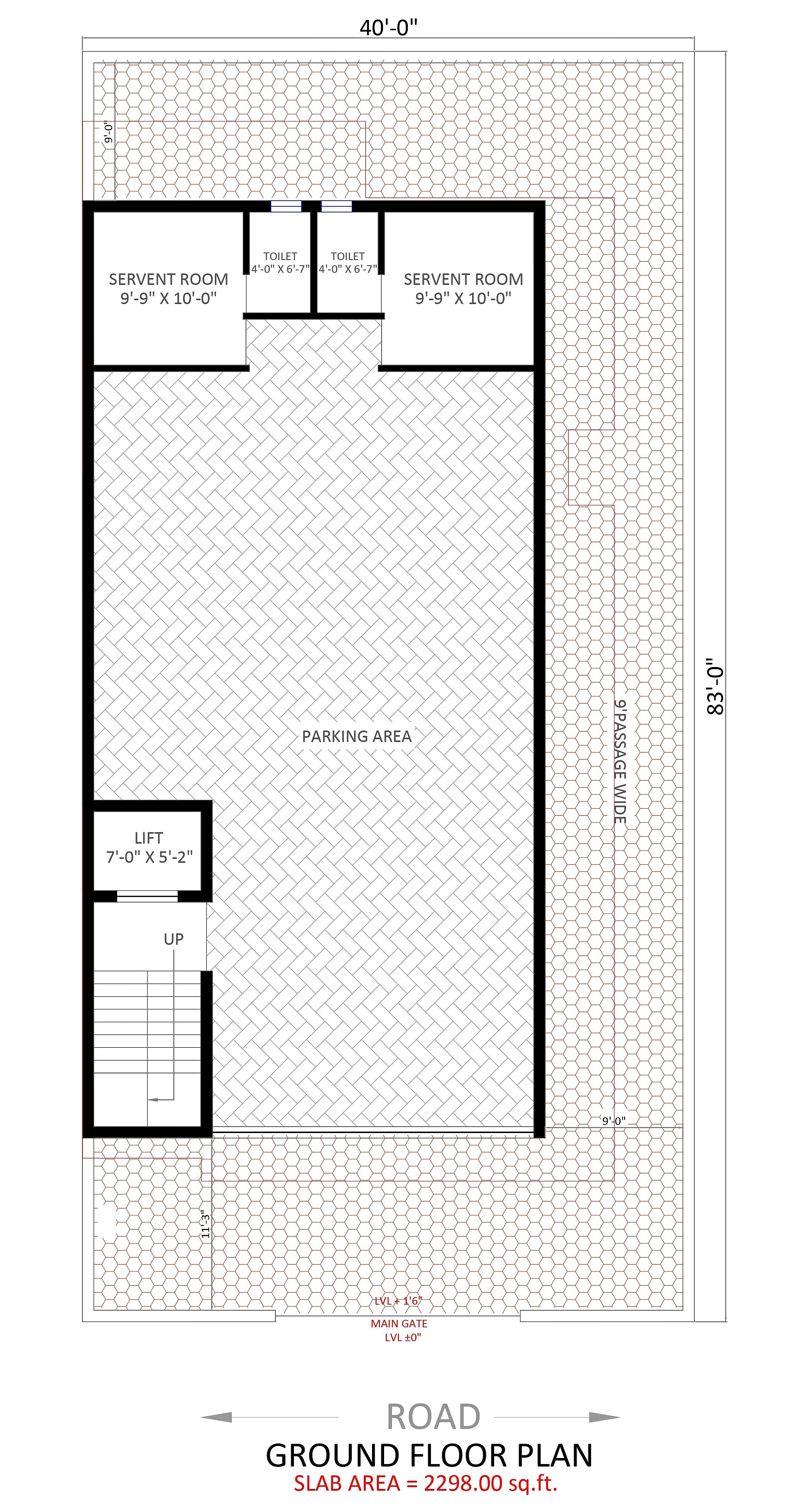 40X80 House Plan- 3200 sq ft Residential House Design at Noida [UP]