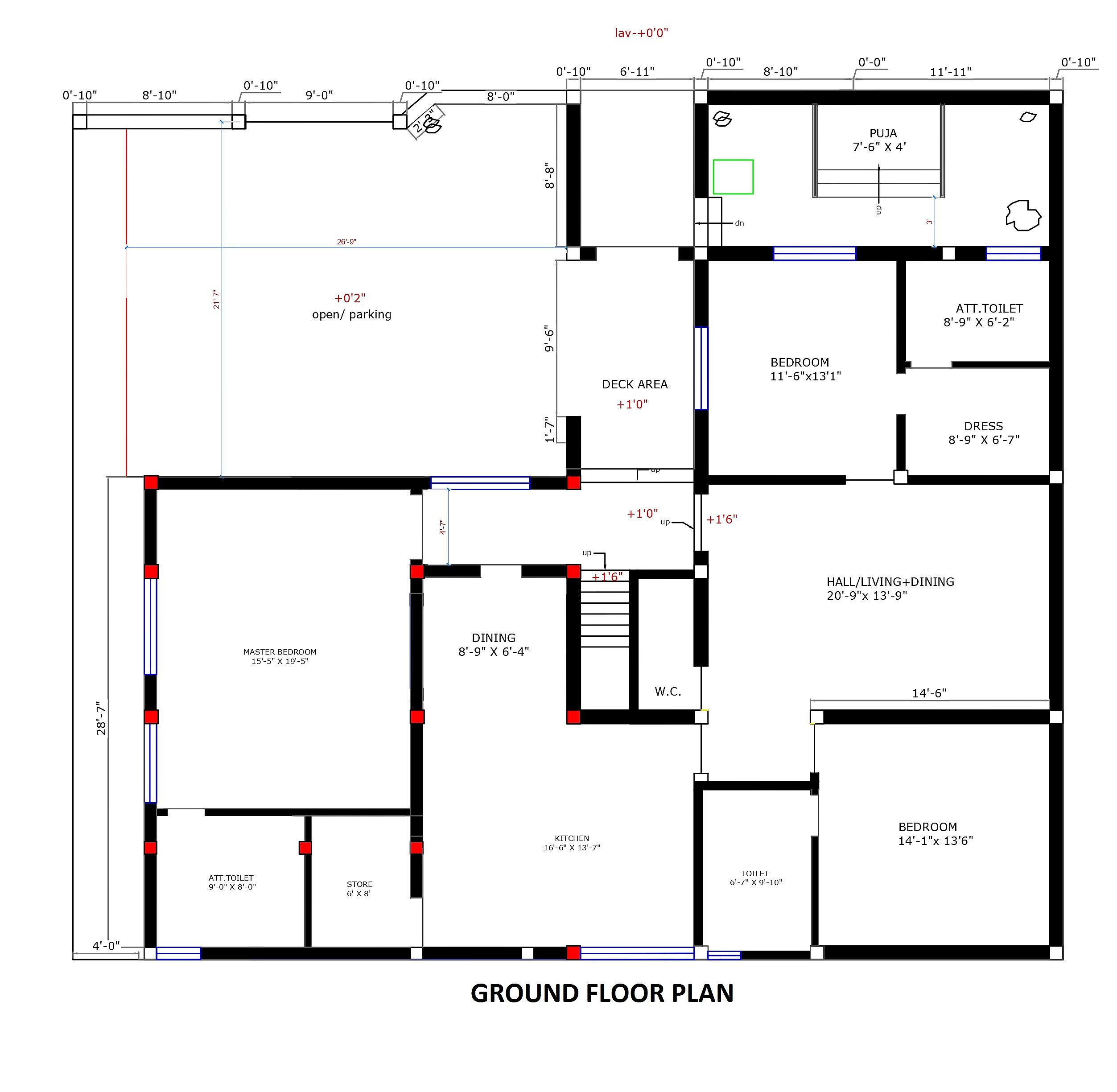 60X50 House Plan- 3000 sq ft Residential House Design at Bina thumbnail 2 — Project ID 6760