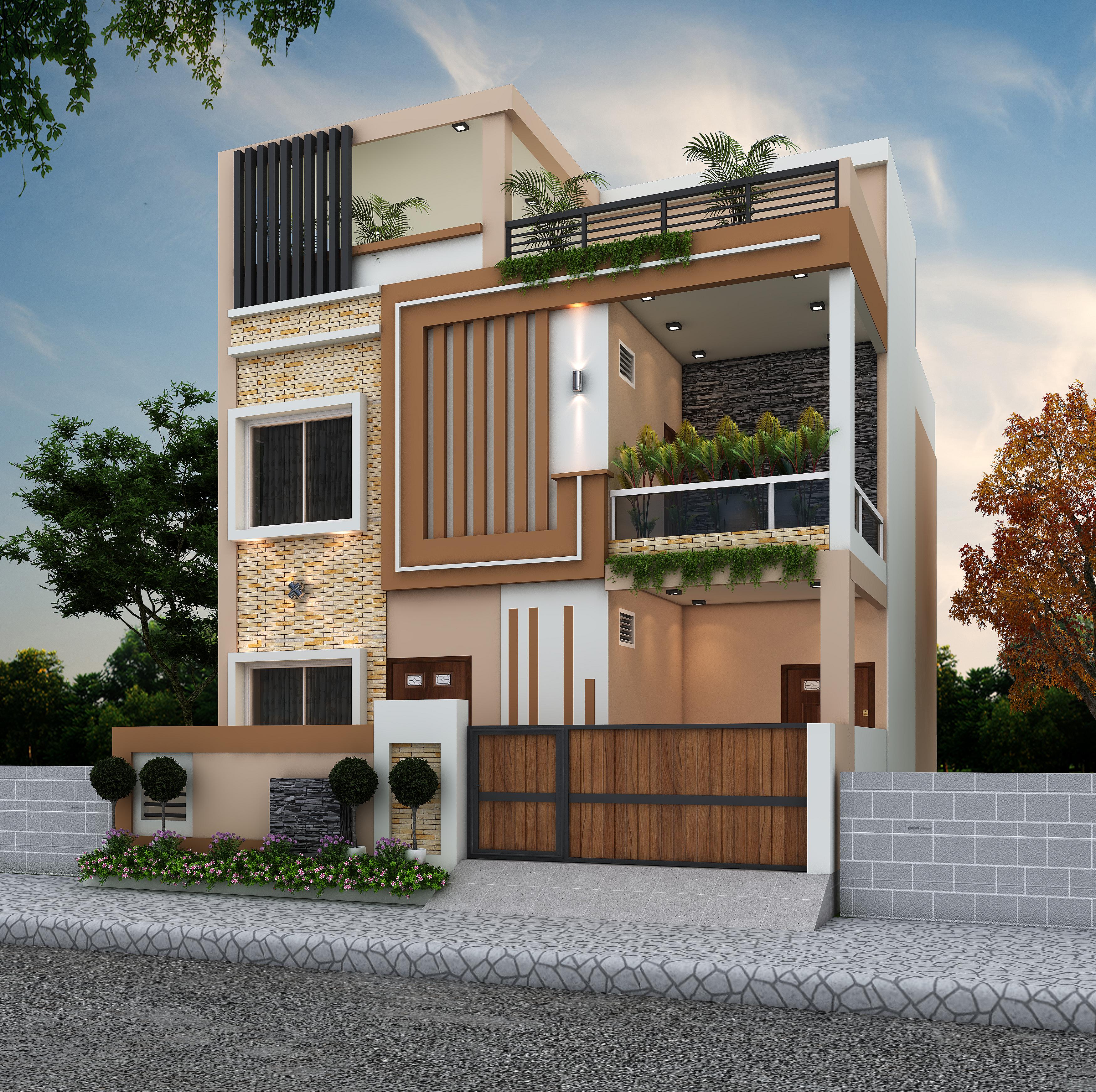 30X40 House Plan- 1200 sq ft Residential House Design at Bangalore