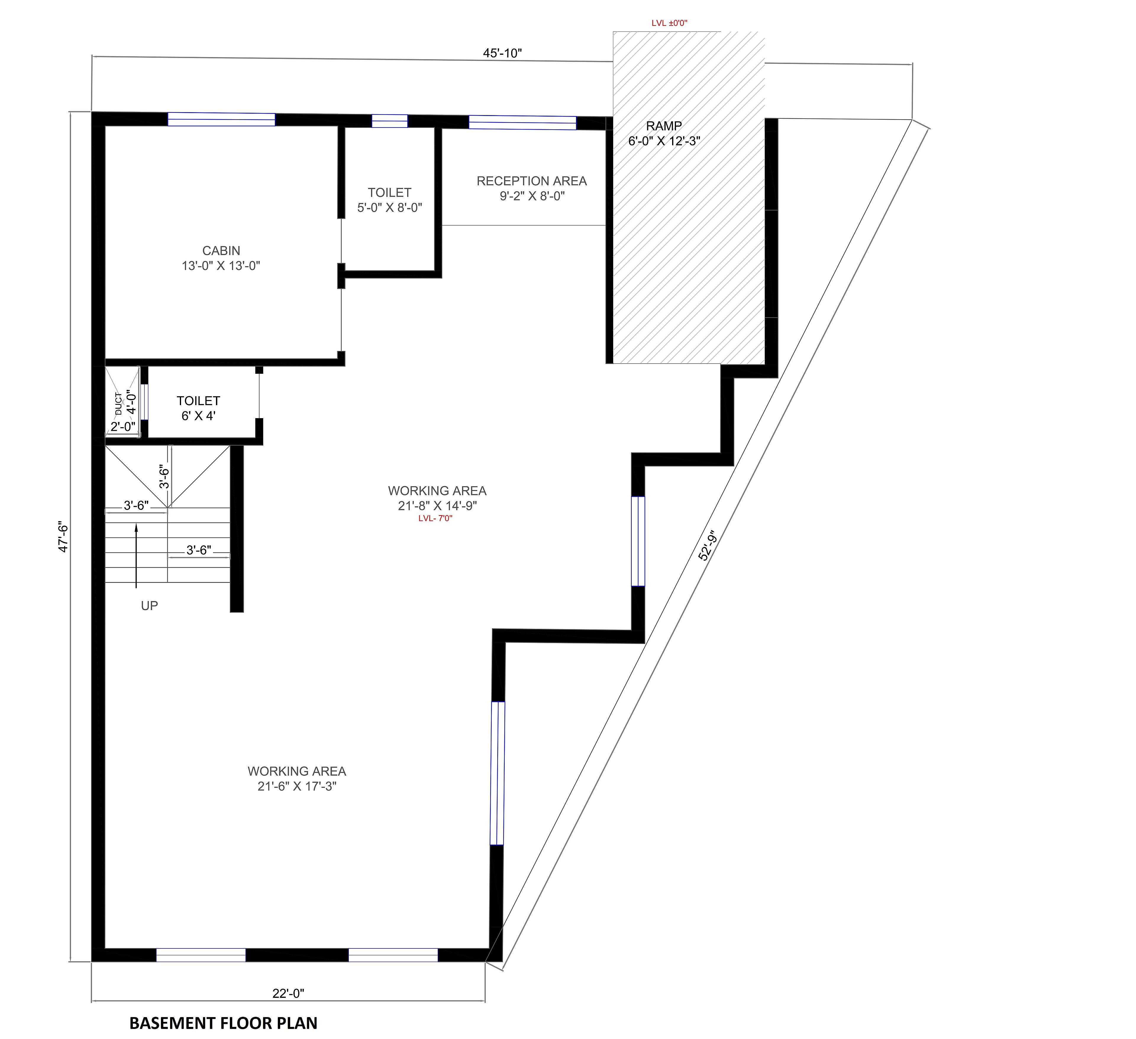 45X50 House With Office  Plan- 2250 sq ft Residential Cum Commercial House Design at Jaipur [RJ]
