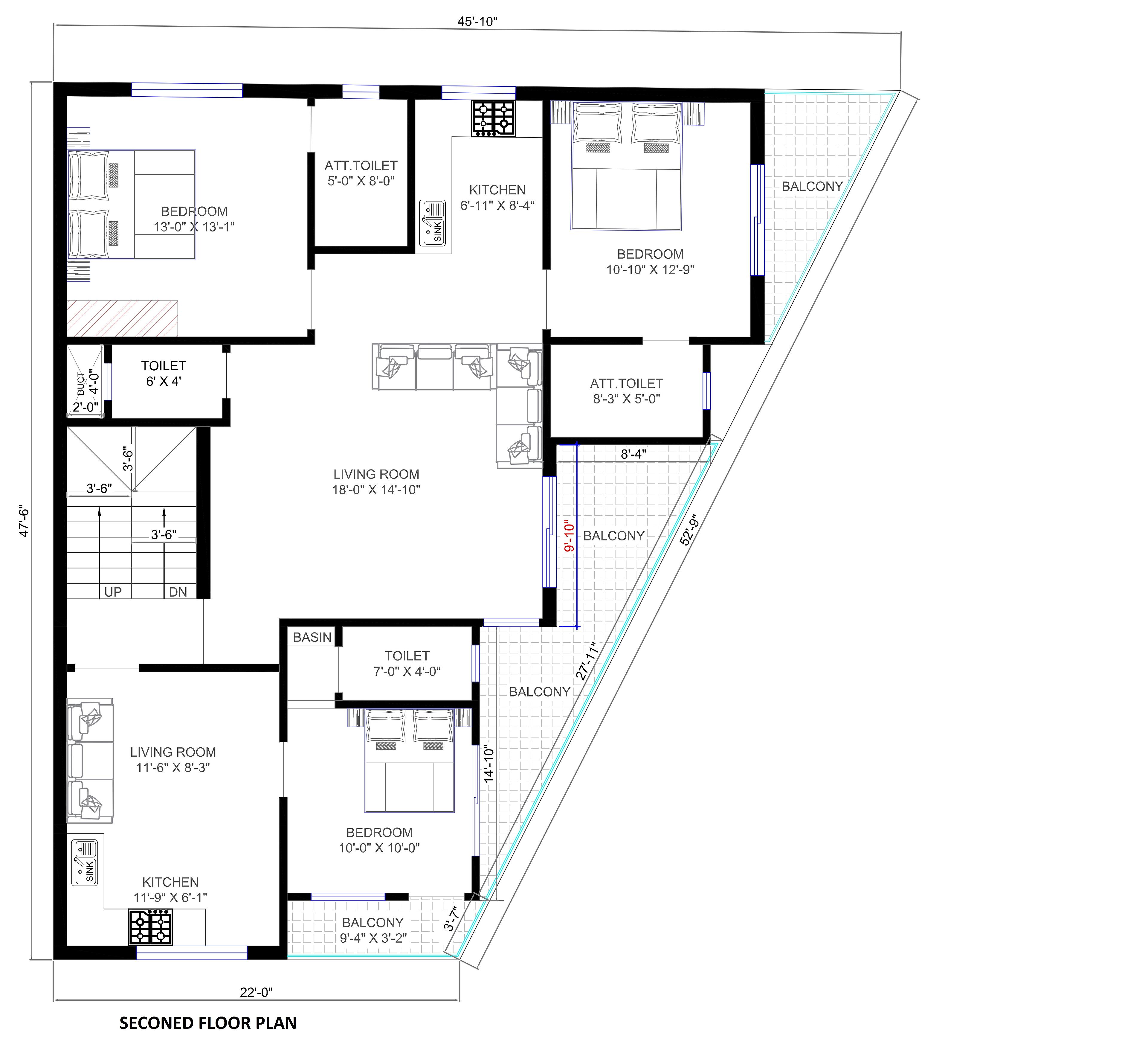 45X50 House With Office Plan- 2250 sq ft Residential Cum Commercial House Design at Jaipur thumbnail 4 — Project ID 6767