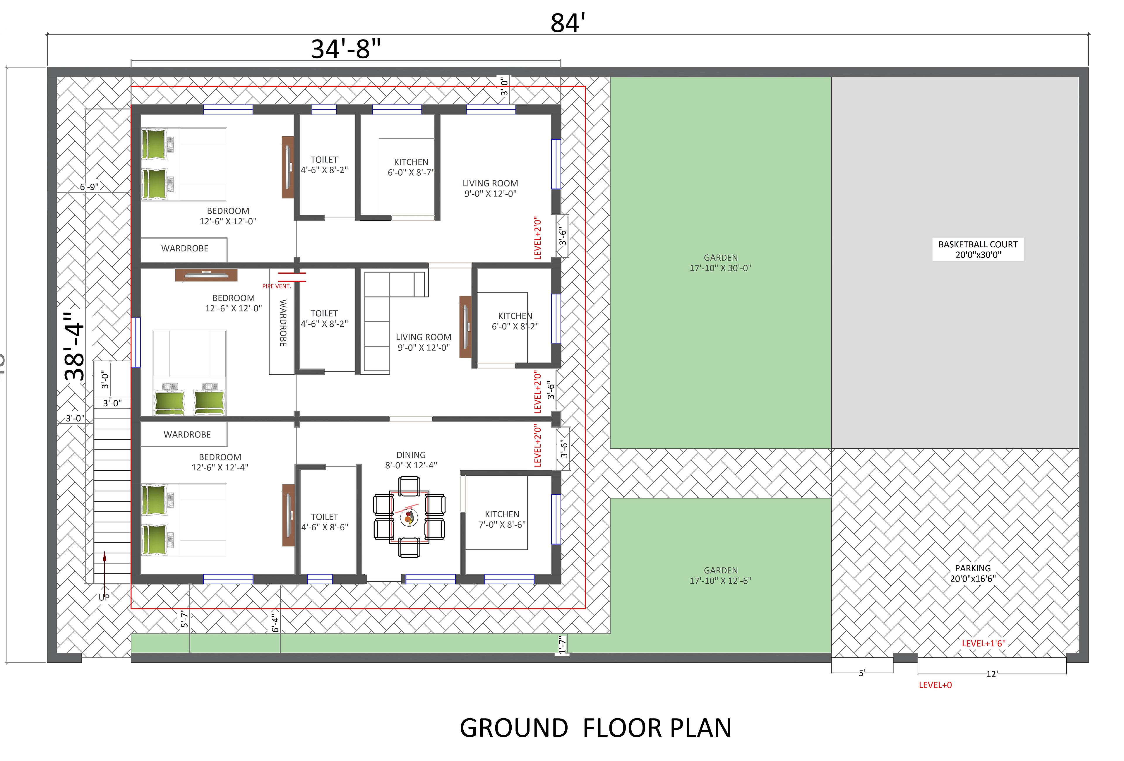 84X48 House Plan- 4032 sq ft Residential Cum Commercial House Design at Kotdwara thumbnail 2 — Project ID 6779