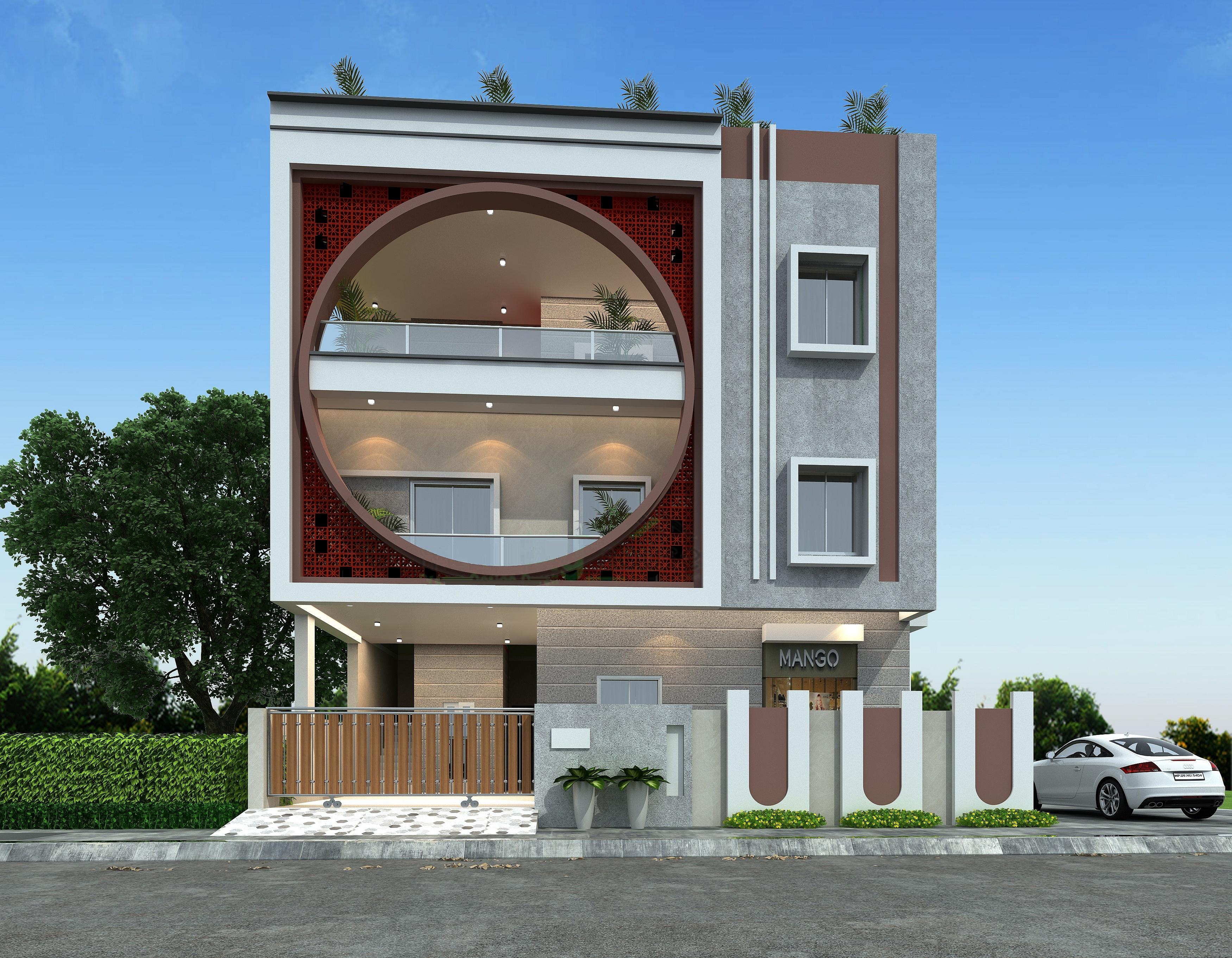 40X50 House With Shop Plan- 2000 sq ft Residential Cum Commercial House Design at Umerkhed [MH]