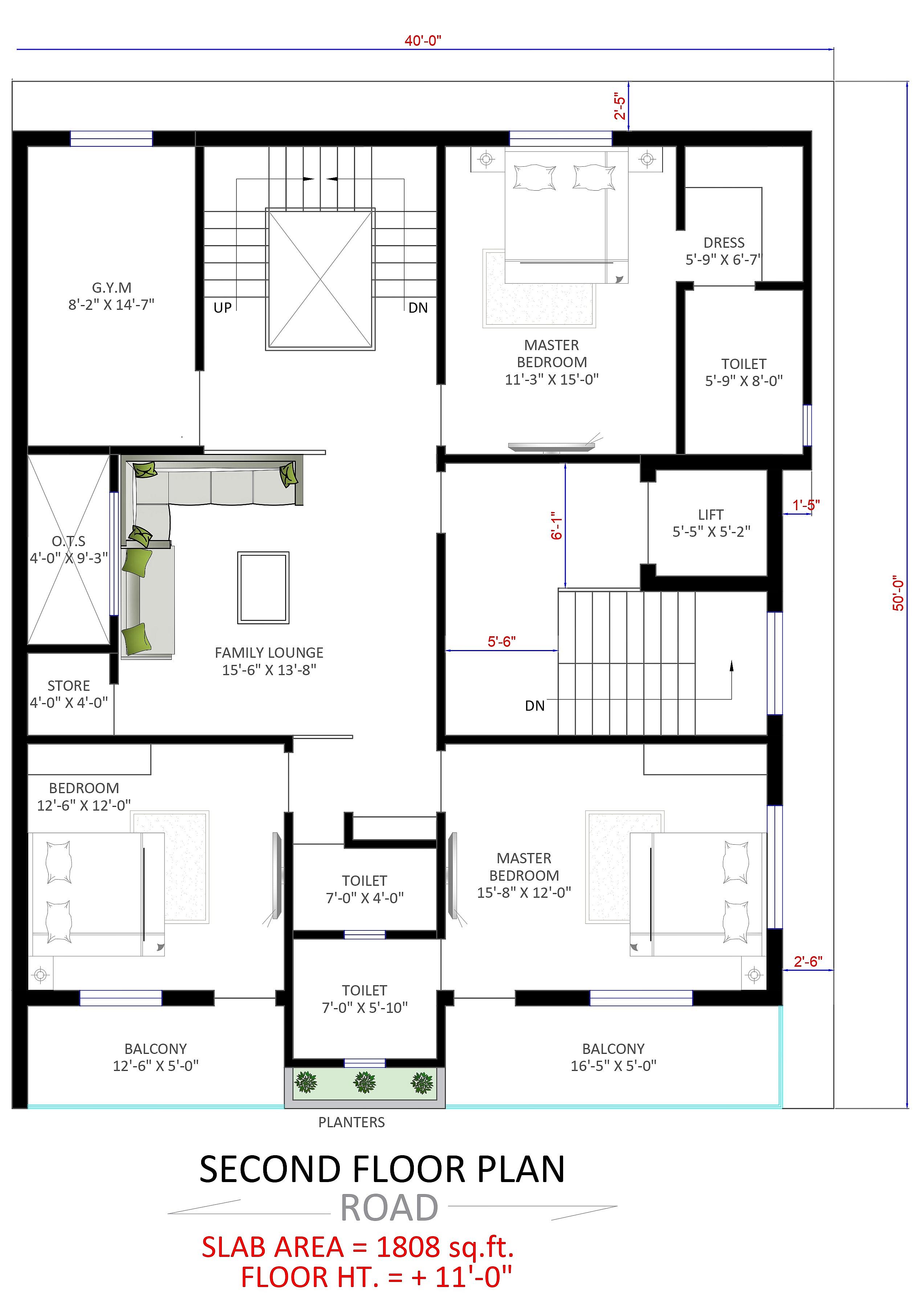 40X50 House With Shop Plan- 2000 sq ft Residential Cum Commercial House Design at Umerkhed thumbnail 4 — Project ID 6780