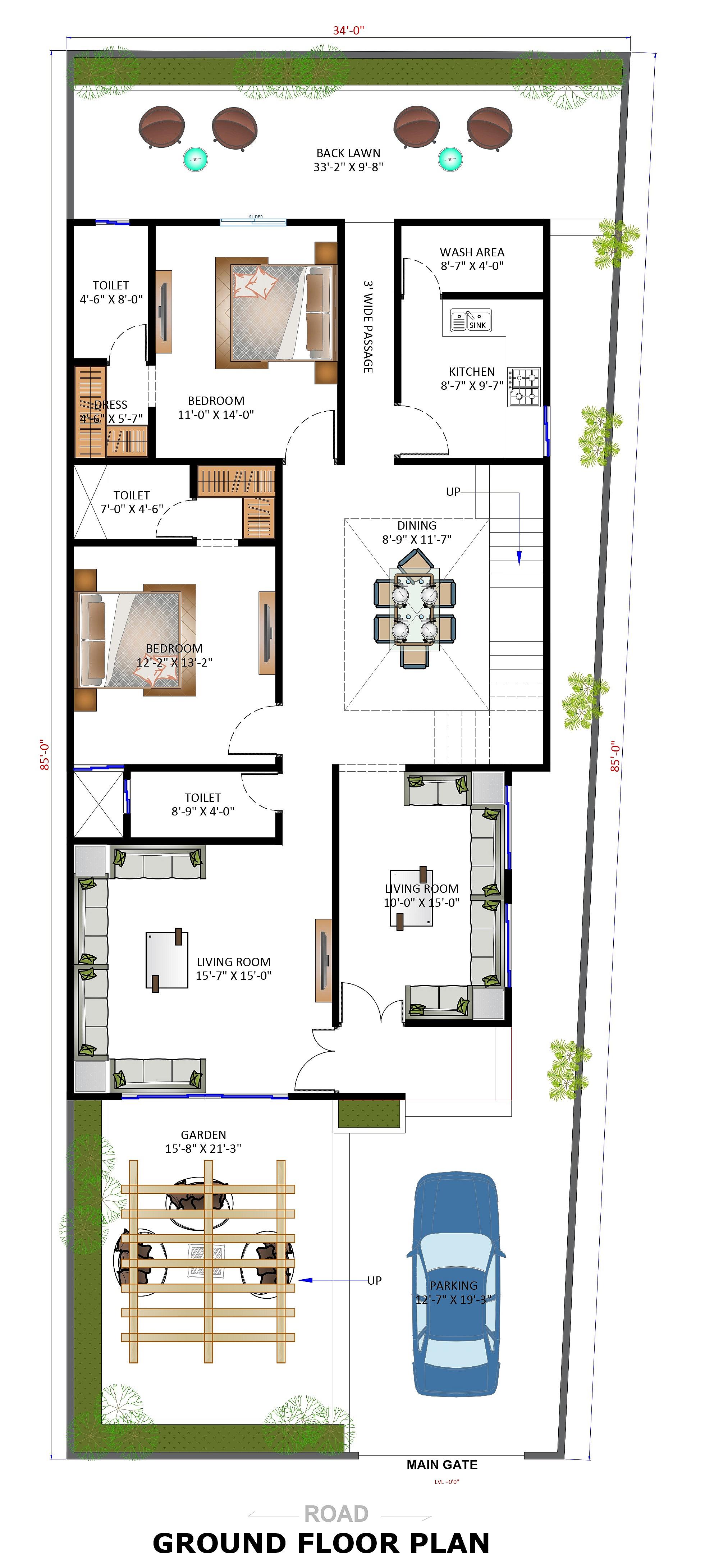 34X85 House Plan- 2890 sq ft Residential House Design at Thanjavur thumbnail 2 — Project ID 6789