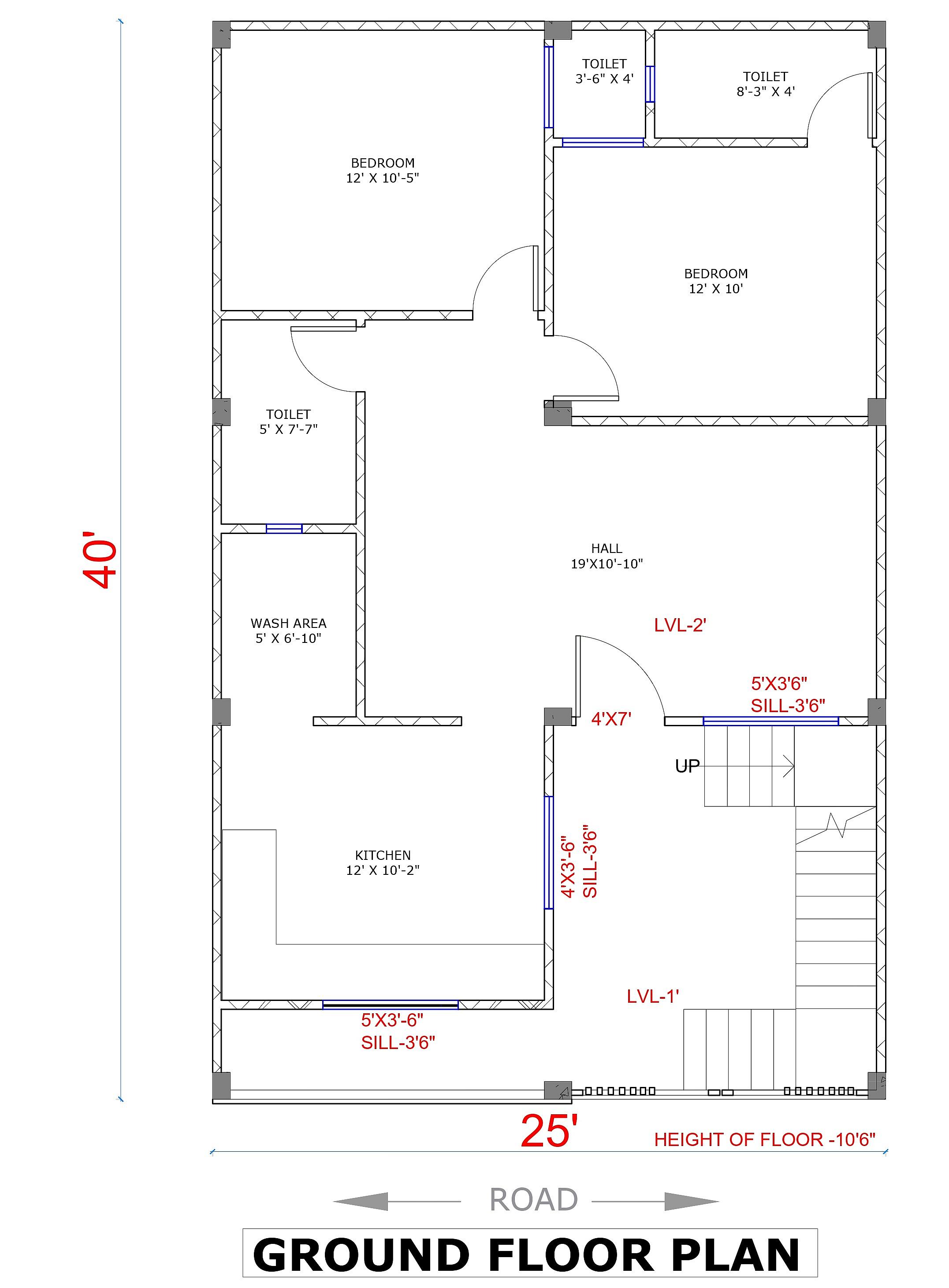 25X40 House Plan- 1000 sq ft Residential House Design at Indore thumbnail 2 — Project ID 6793