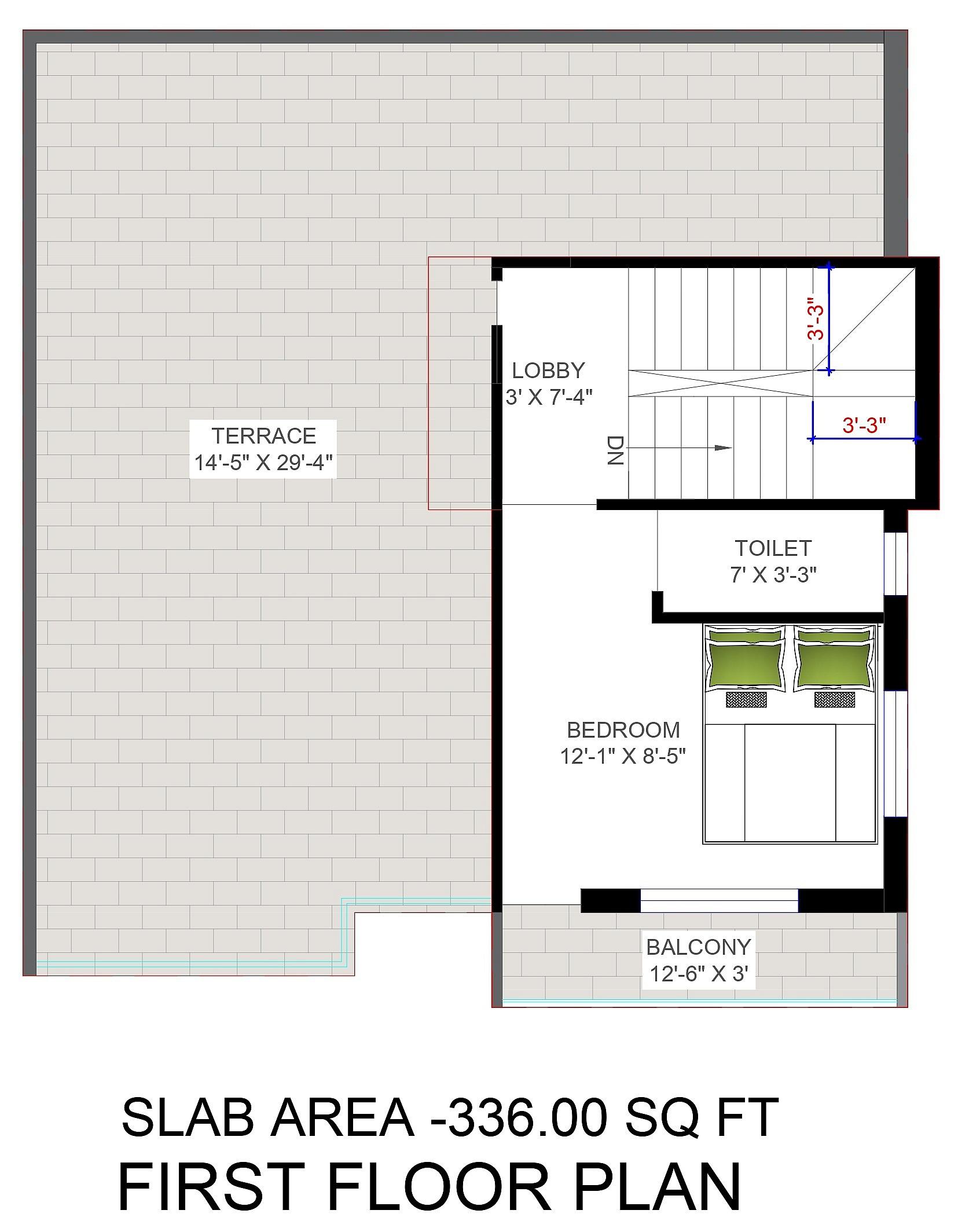 34X36 House Plan- 1224 sq ft Residential House Design at Nashik thumbnail 3 — Project ID 6801