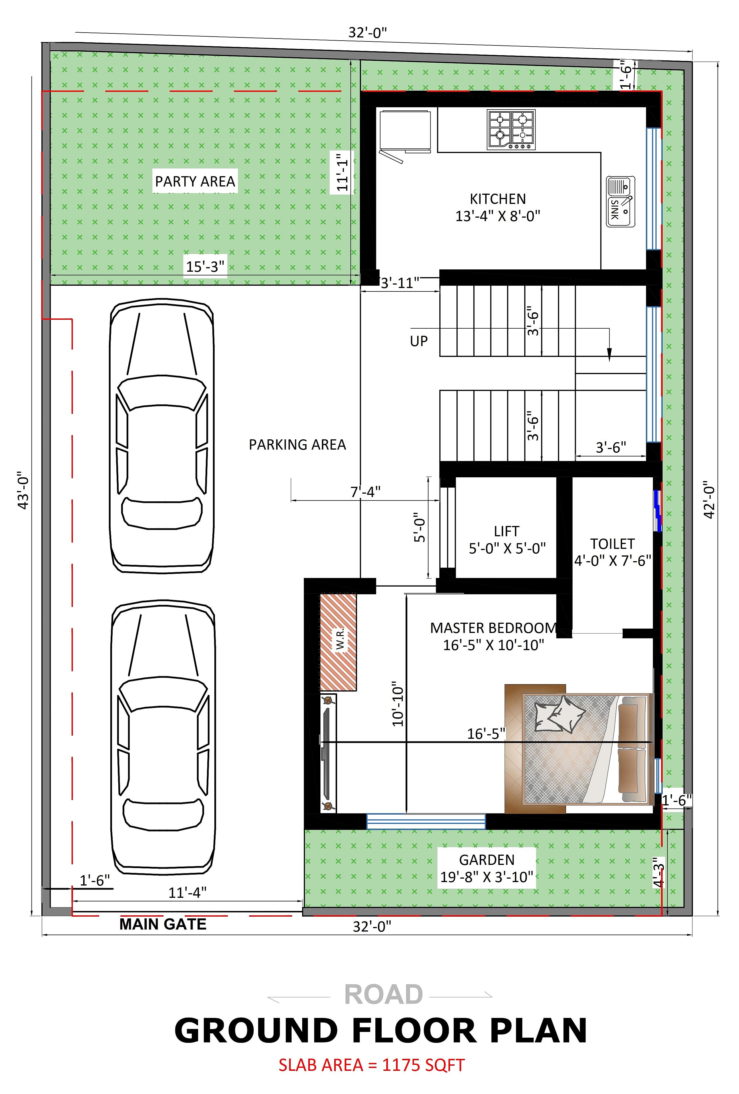 32X42 Apartment Plan- 1344 sq ft Residential Cum Commercial House Design at Bhojpur [BR]