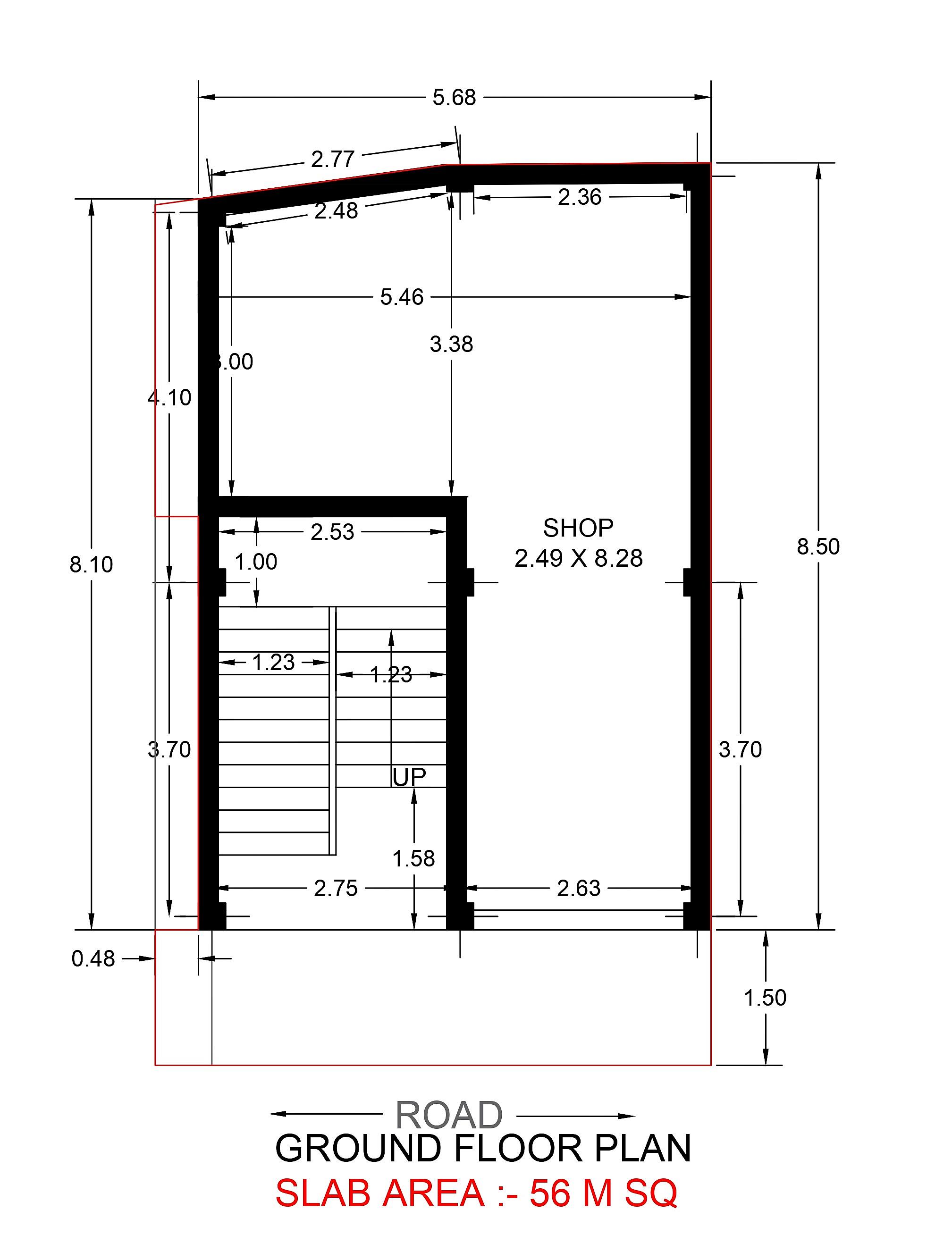 20X30 House With Shop Plan- 600 sq ft Residential Cum Commercial House Design at Shillong thumbnail 2 — Project ID 6806
