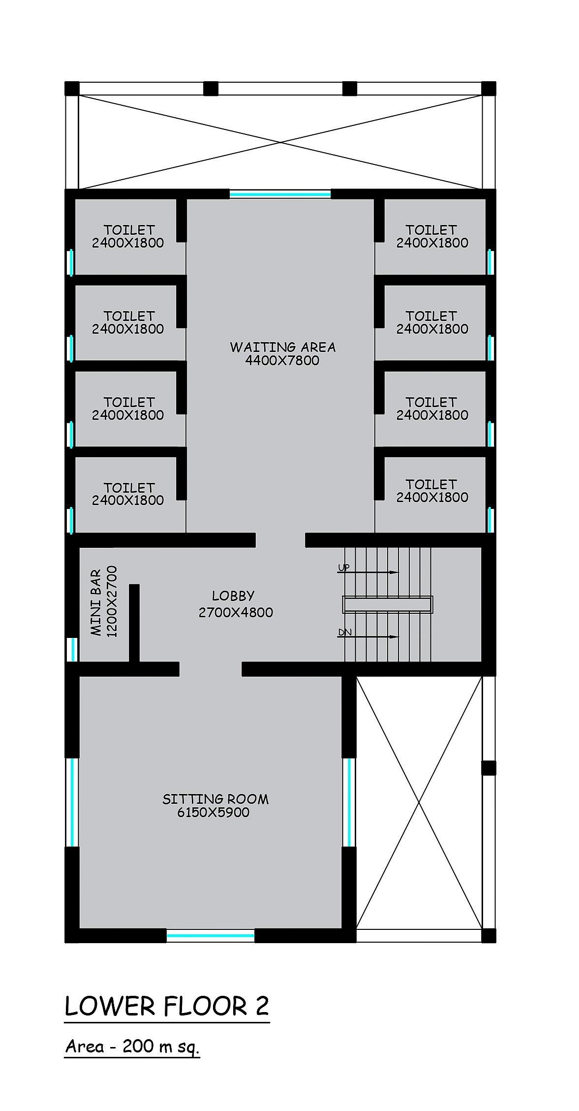30X60 Hostel Plan- 1800 sq ft Commercial House Design at Adilabad thumbnail 2 — Project ID 6811