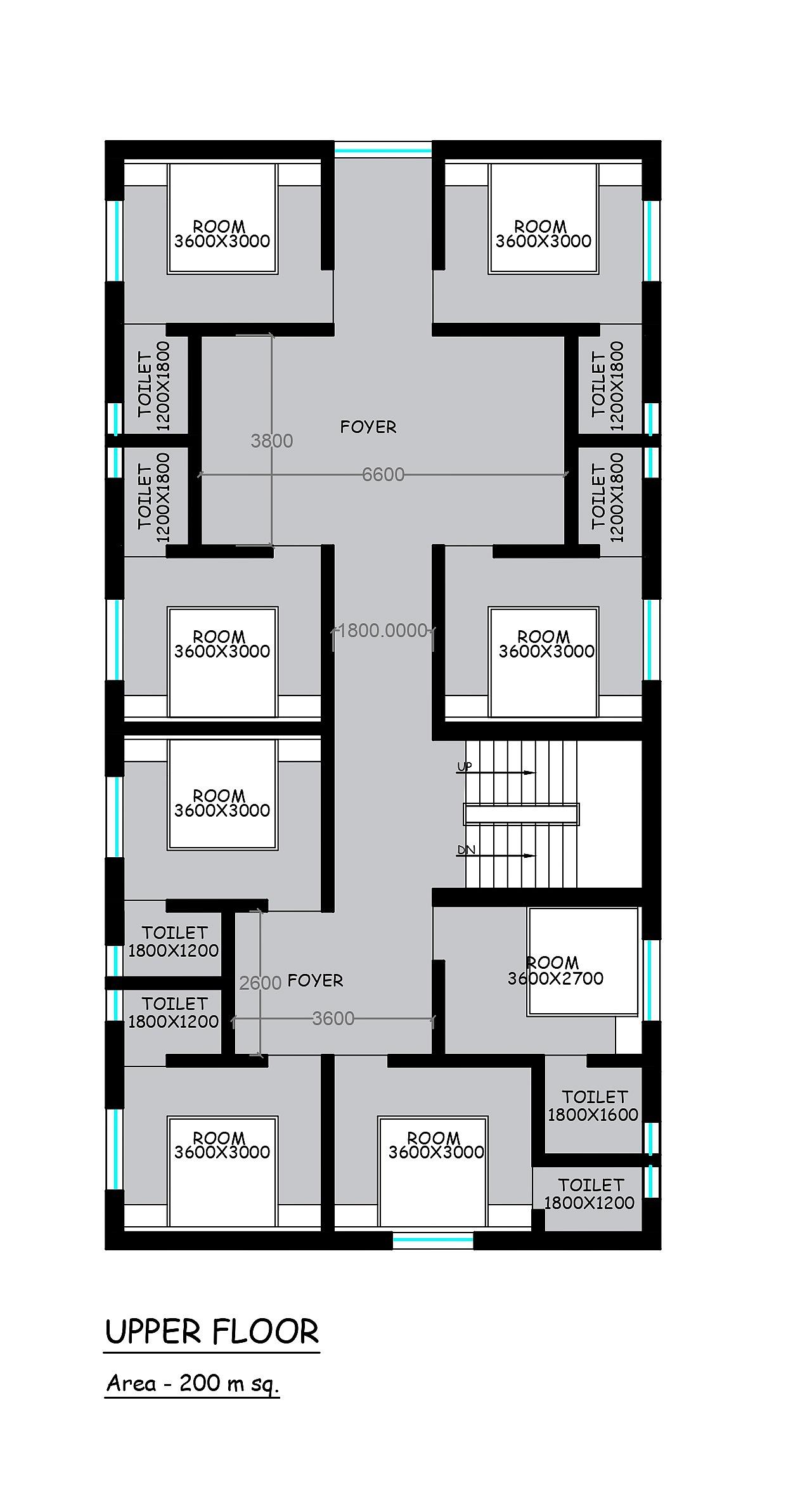 30X60 Hostel Plan- 1800 sq ft Commercial House Design at Adilabad thumbnail 3 — Project ID 6811